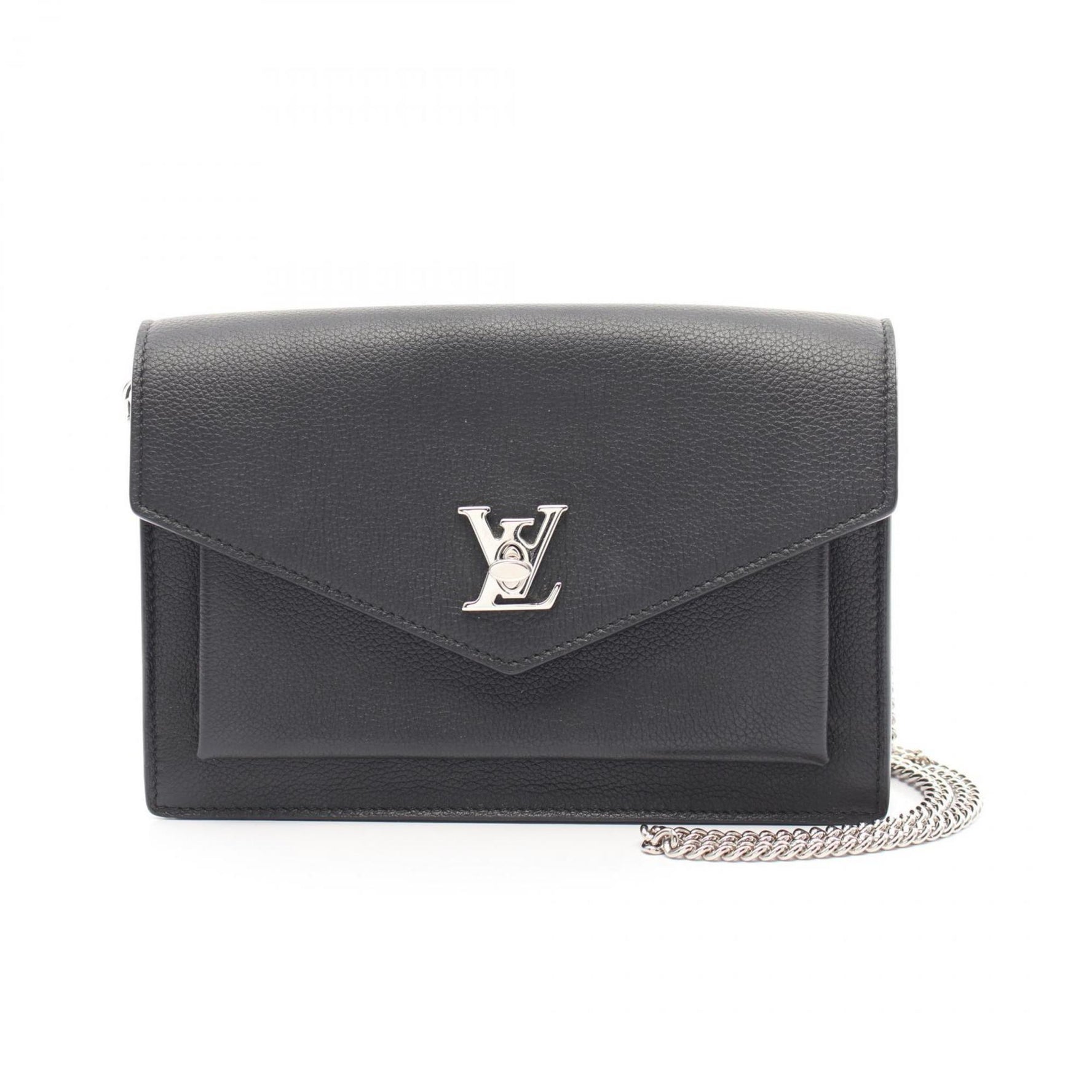 Louis Vuitton Lock Me Chain Pochette Shoulder Bag in Taurillon Leather, Black