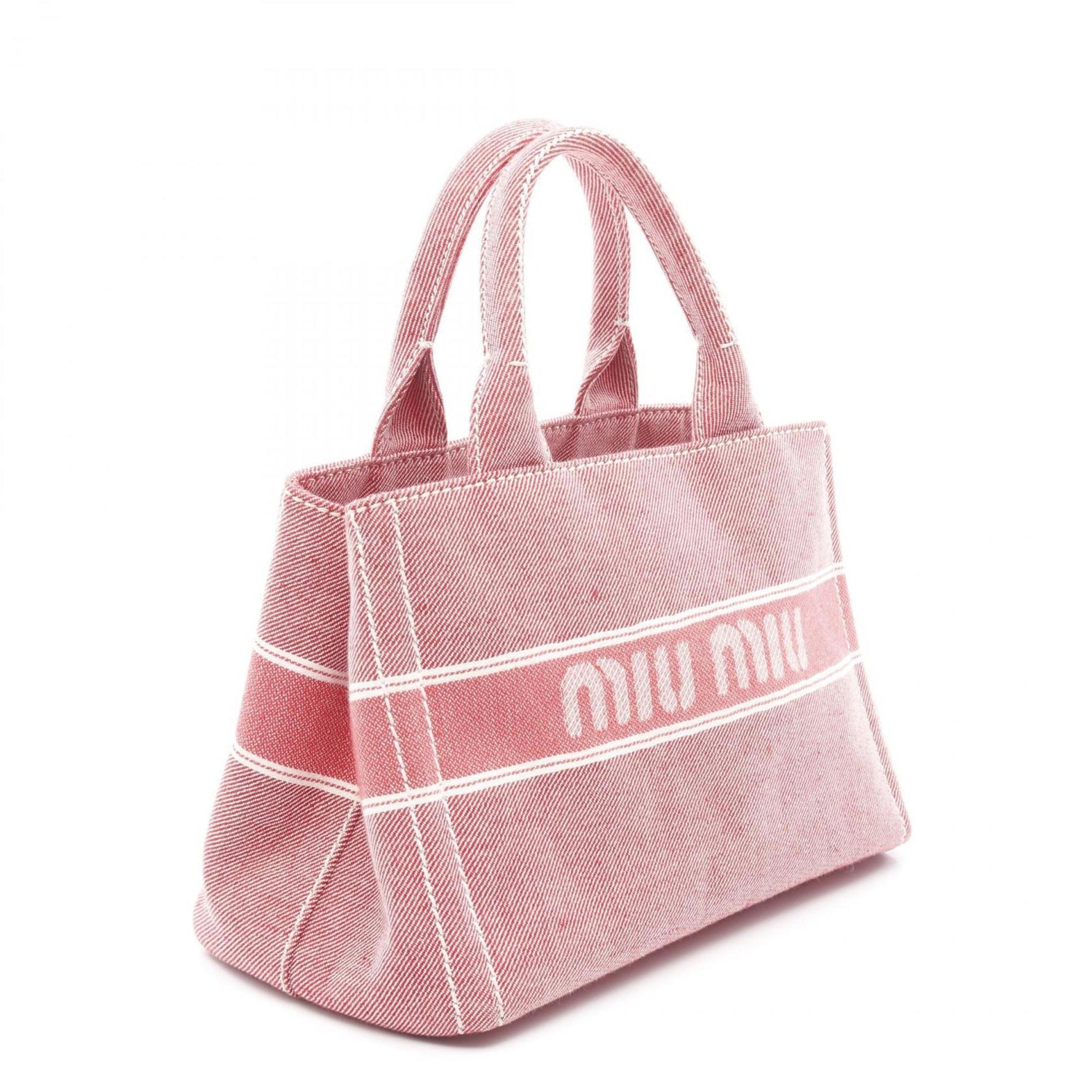Miu Miu Miu DENIM LOGO Tote Bag, Canvas, Red