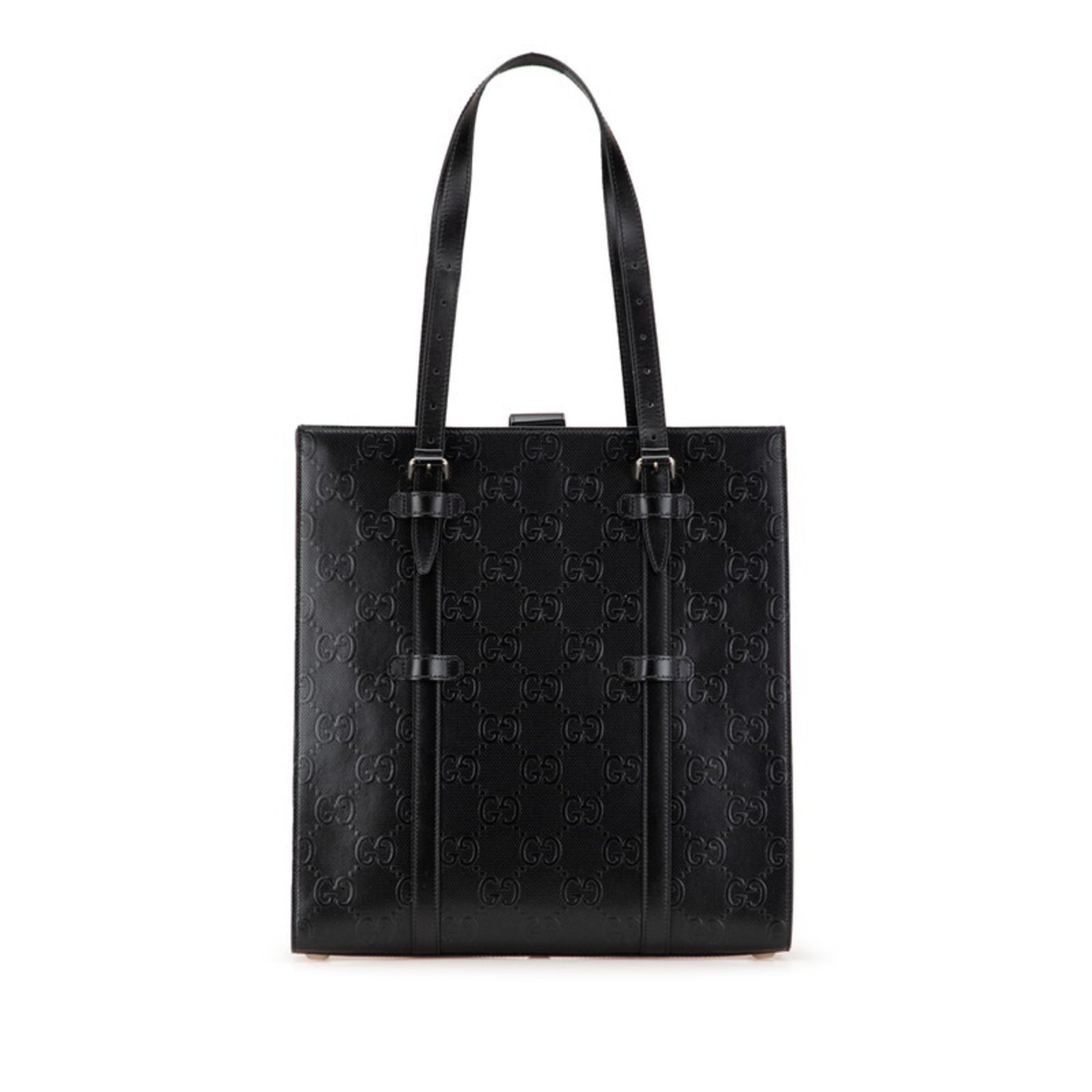 Gucci GG Embossed Tote Bag Handbag Leather