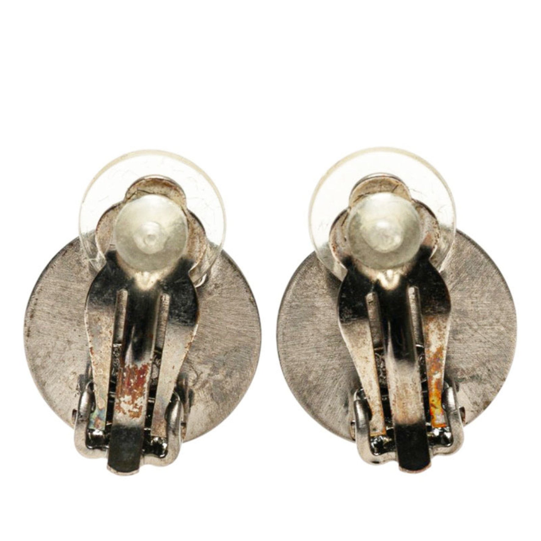 CHANEL Coco Mark Earrings in Silver and Yellow Metal