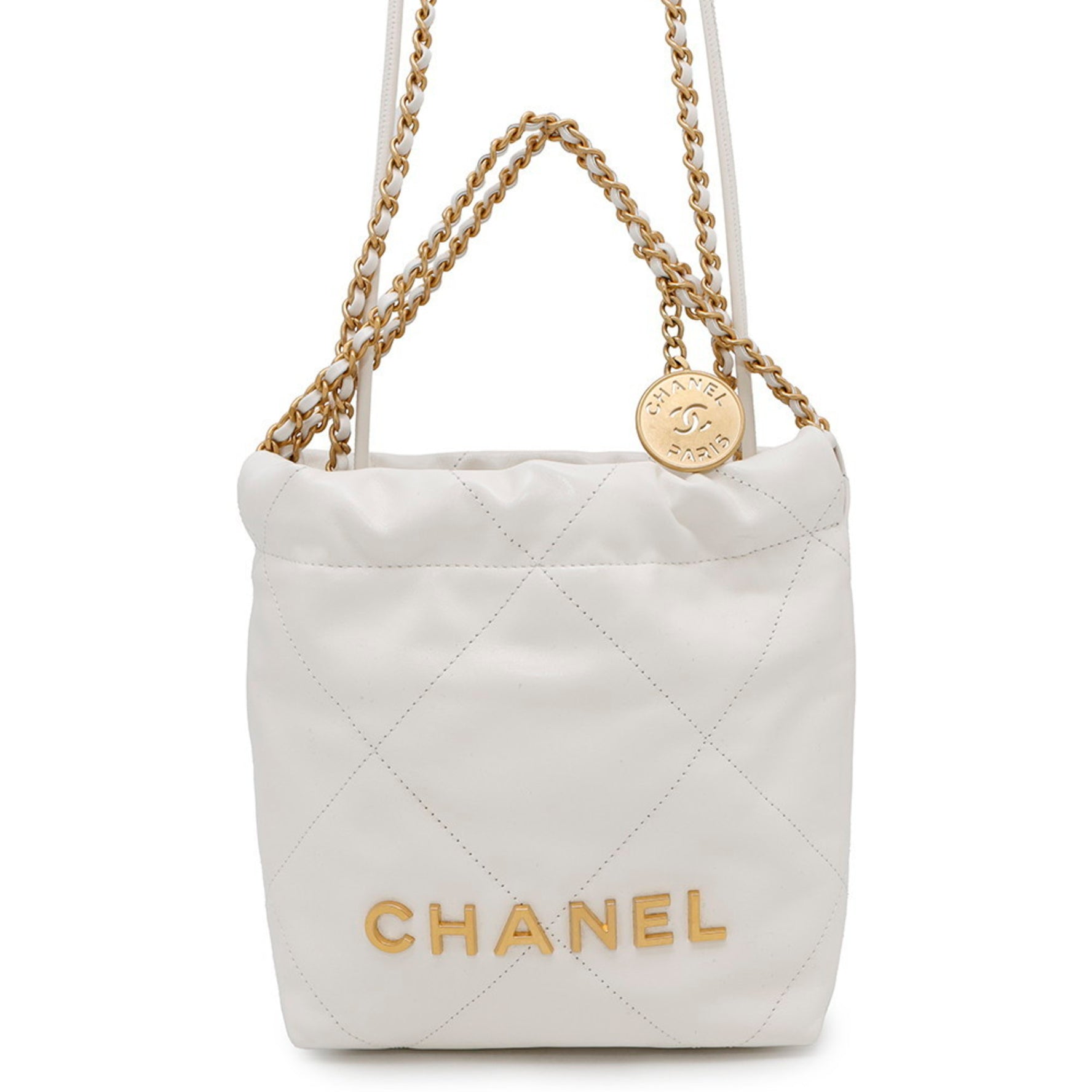 CHANEL 22 Mini Handbag with Coco Mark in Shiny Calfskin Shoulder Bag
