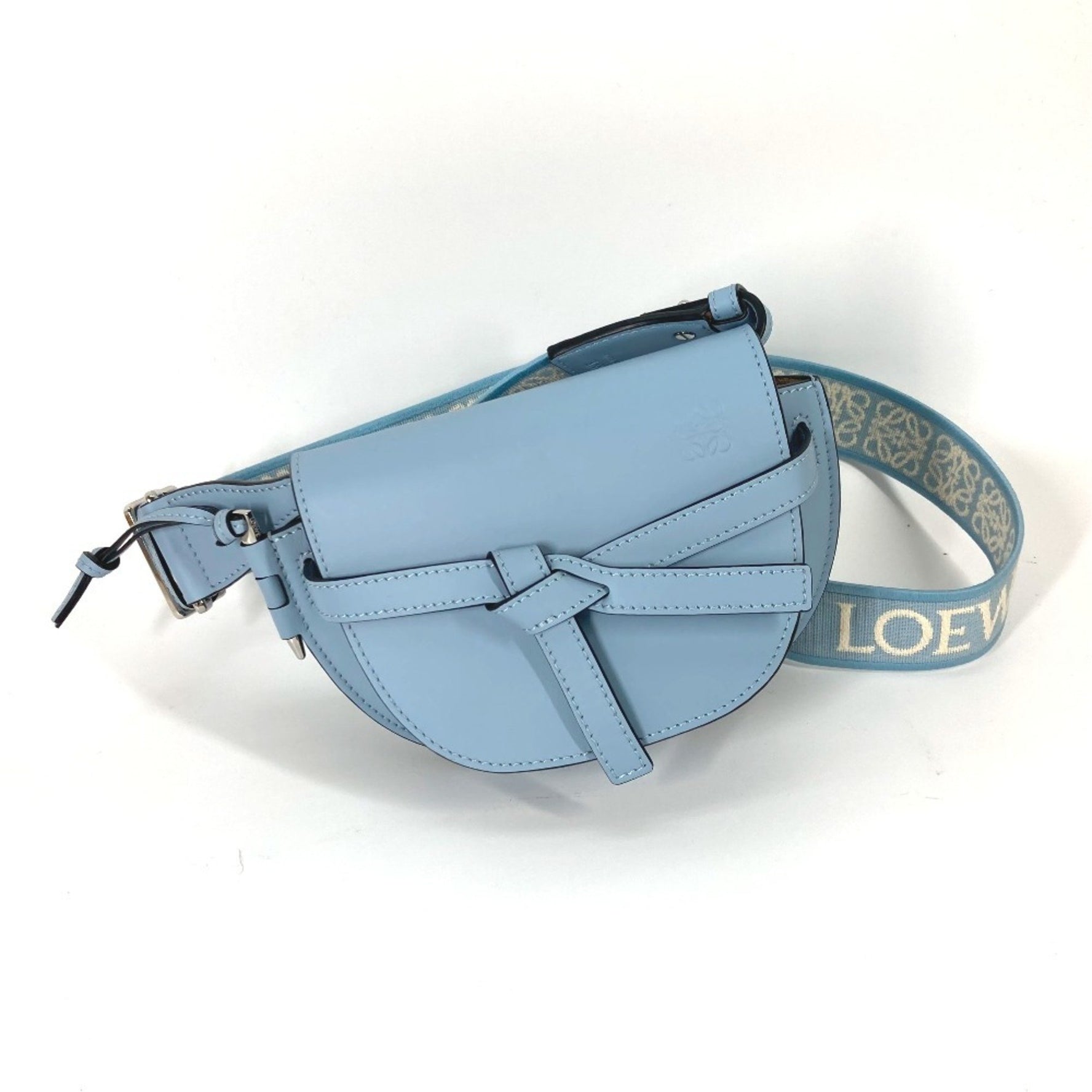 LOEWE Pochette Gate Dual Mini Shoulder Bag in Calf Leather/Jacquard onyx like new