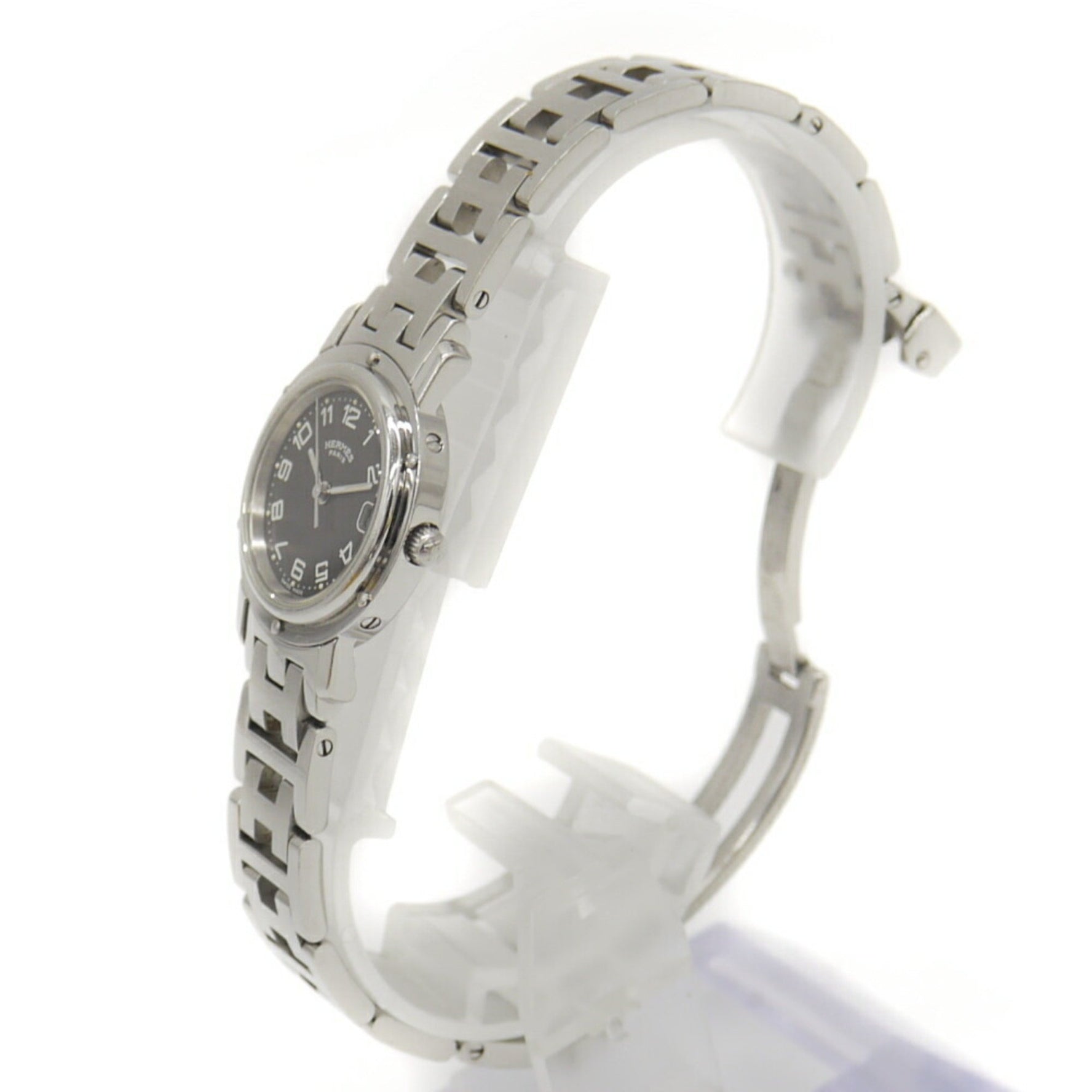 HERMES Clipper Watch CL4.210 Quartz Gray Dial Women's