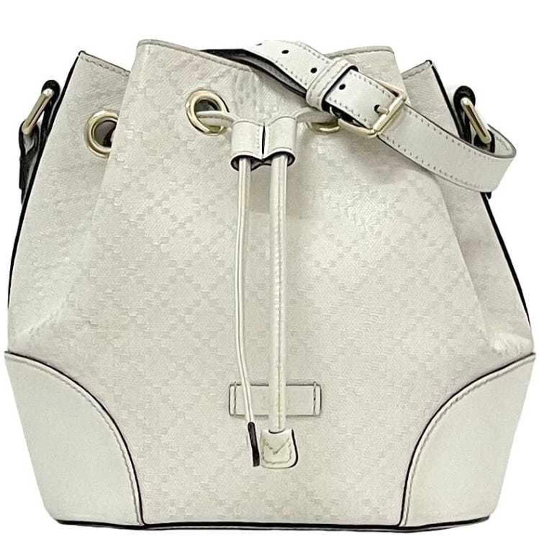 Gucci Shoulder Bag Diamante Leather Freestanding Crossbody Women Men Coated