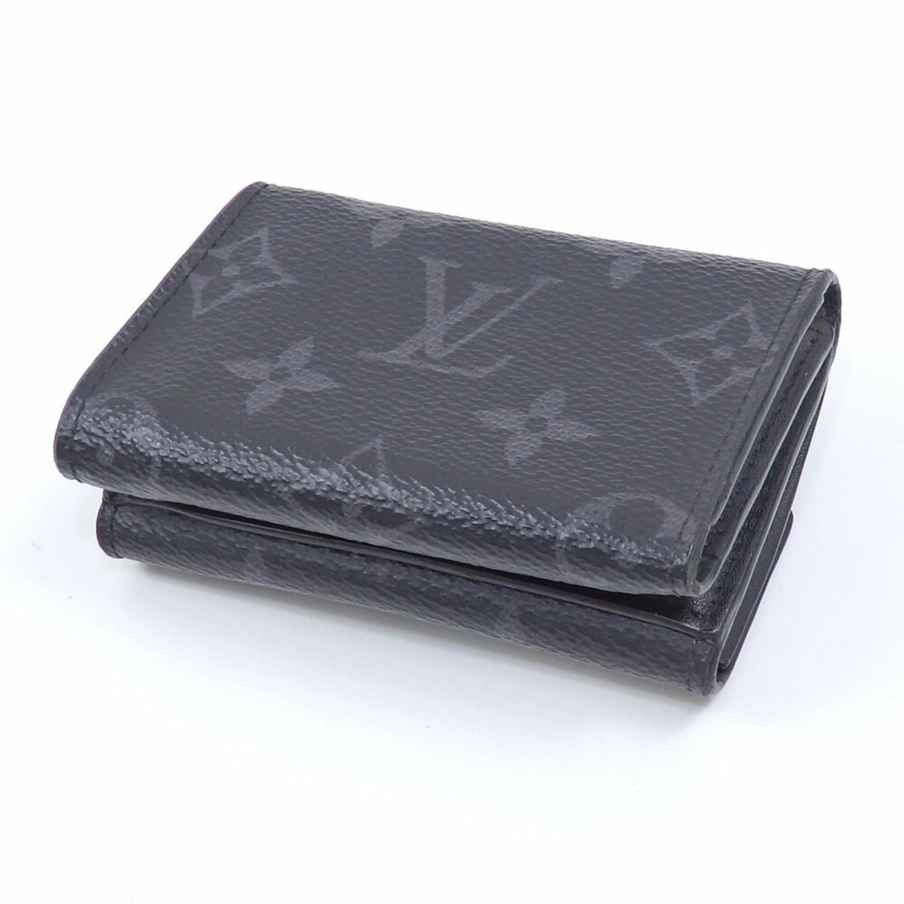 Louis Vuitton Tri-fold Wallet Monogram Eclipse Discovery Compact Men's M67630