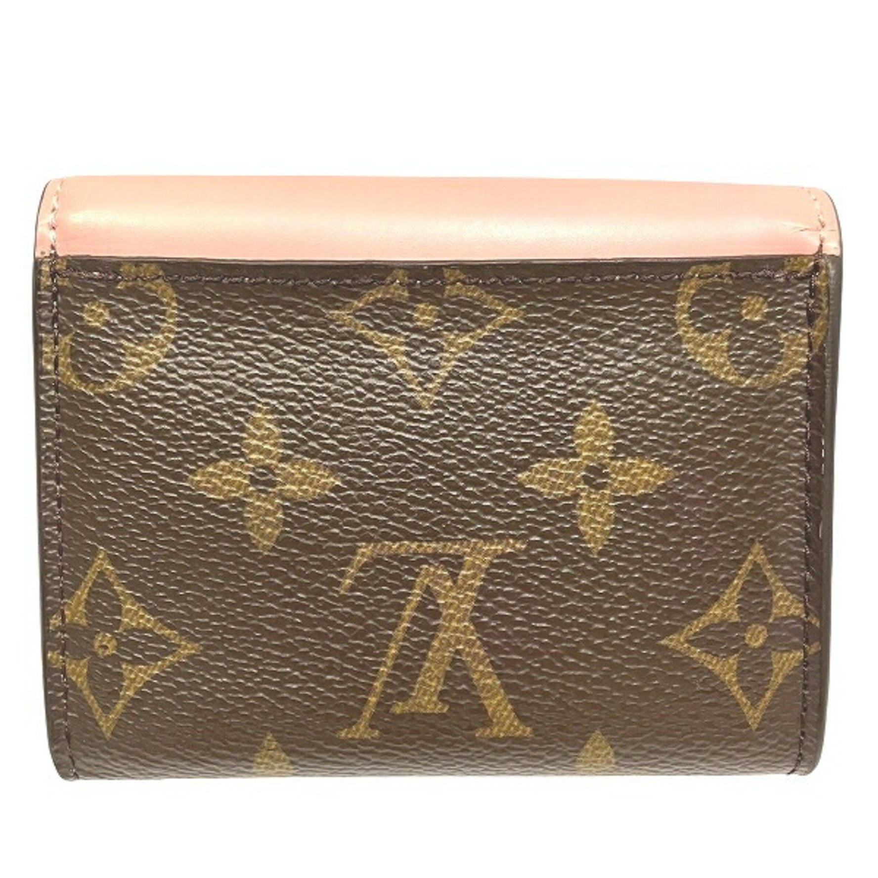 Louis Vuitton Monogram Portefeuille Zoe M62933 Rose Ballerine Tri-fold Wallet for Women
