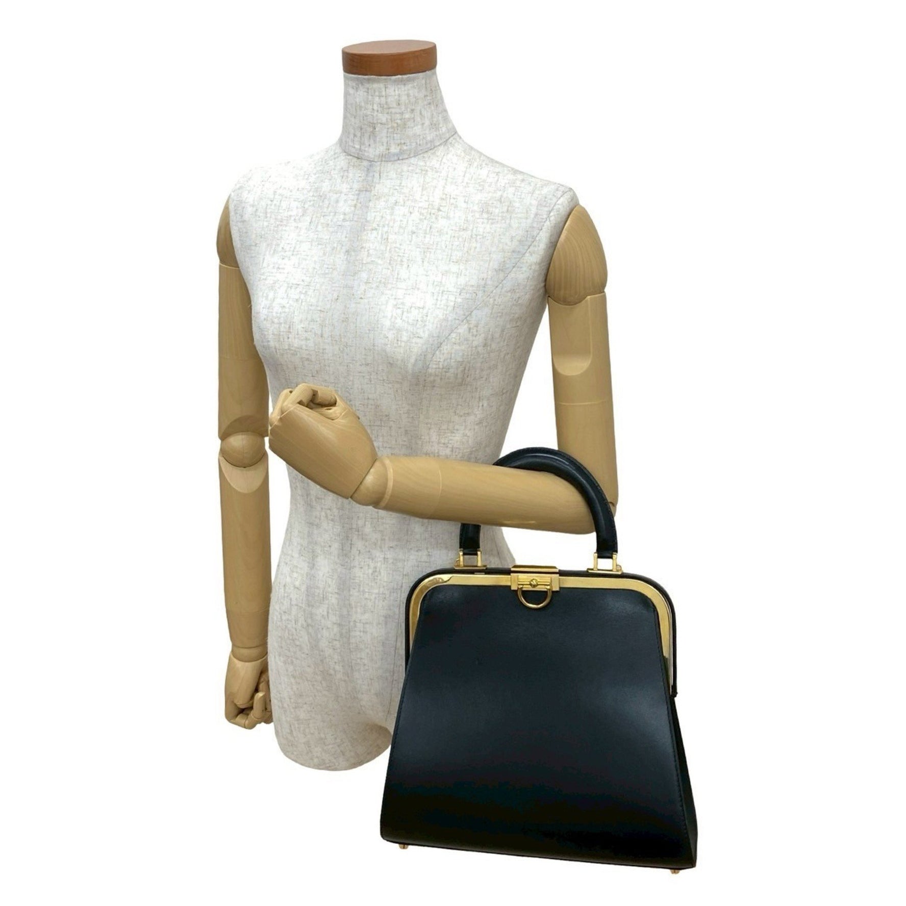 Christian Dior Logo Hardware Leather Turnlock Handbag Mini Tote Bag 02811