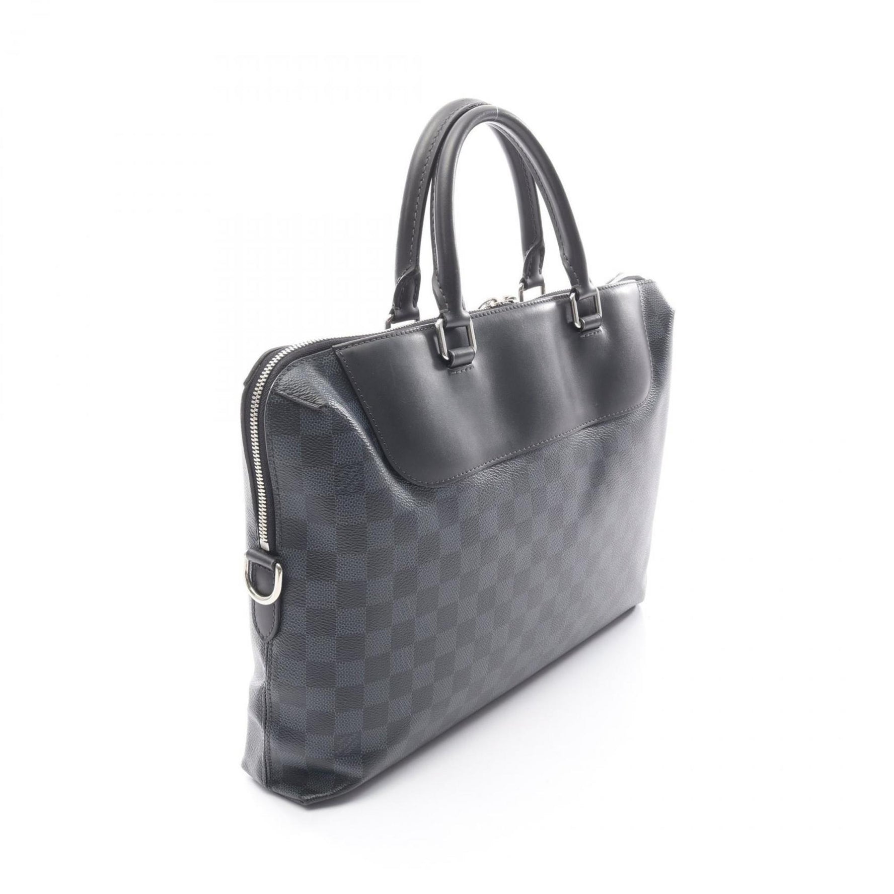 Louis Vuitton PDJ NM Jour Briefcase Bag in Coated Canvas and Leather with Damier Graphite Finish, Navy Blue