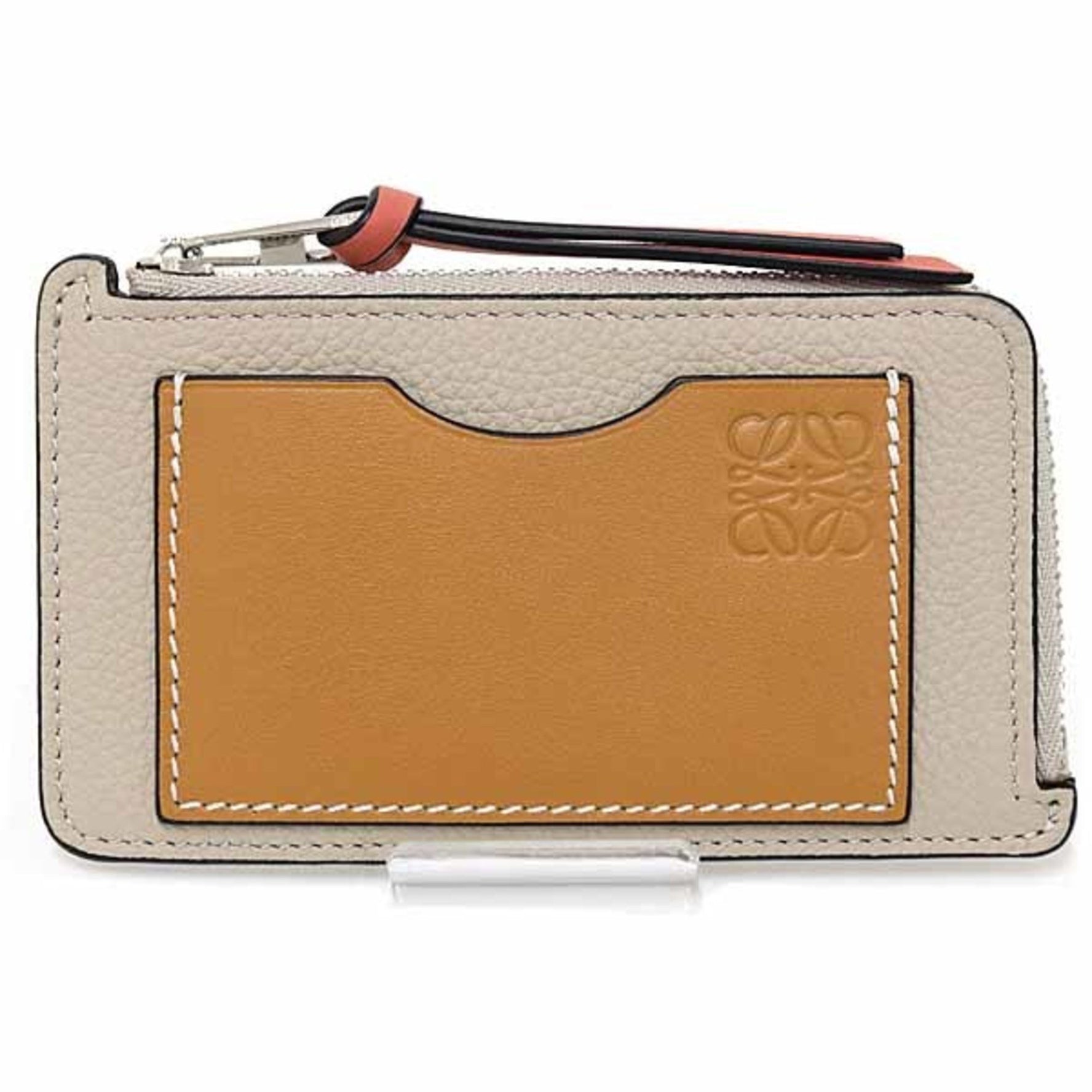 LOEWE Coin Card Holder Fragment Case Light Oat Honey Unused