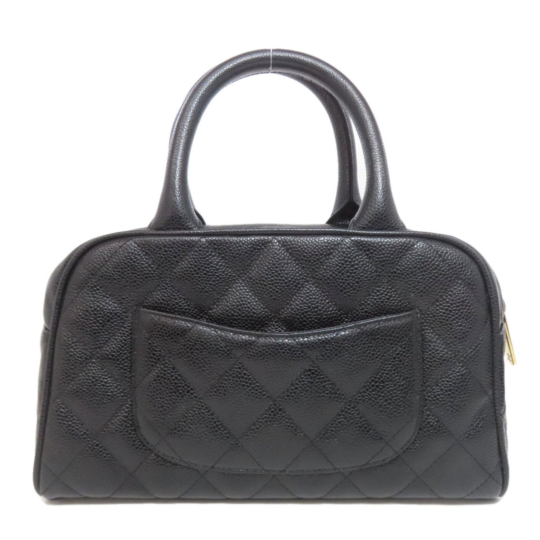 Chanel Mini Boston Bag, Matelasse, Gold Hardware, Grained Calfskin