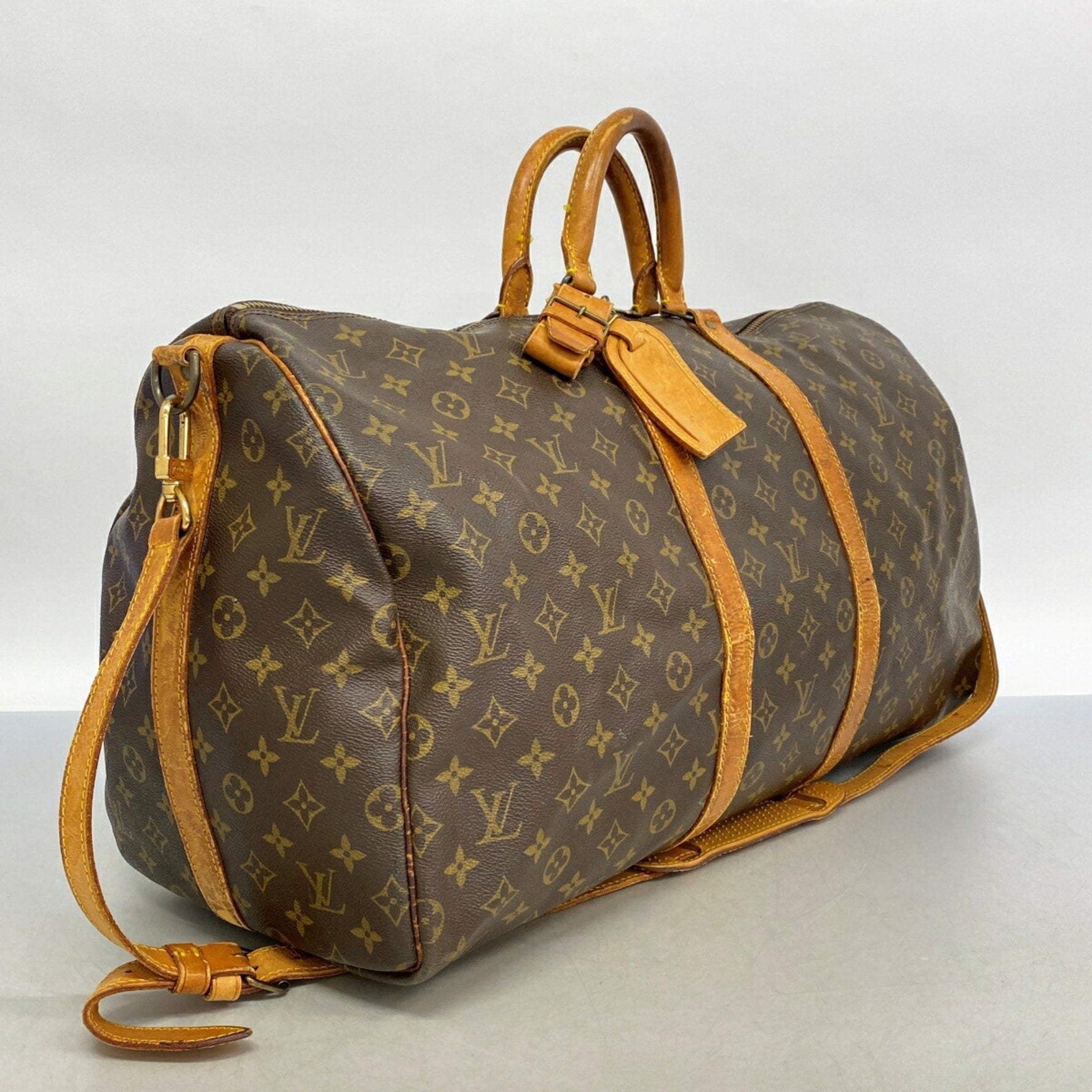 Louis Vuitton Monogram Keepall Bandouliere 55 Boston Bag Brown Men's/Women's