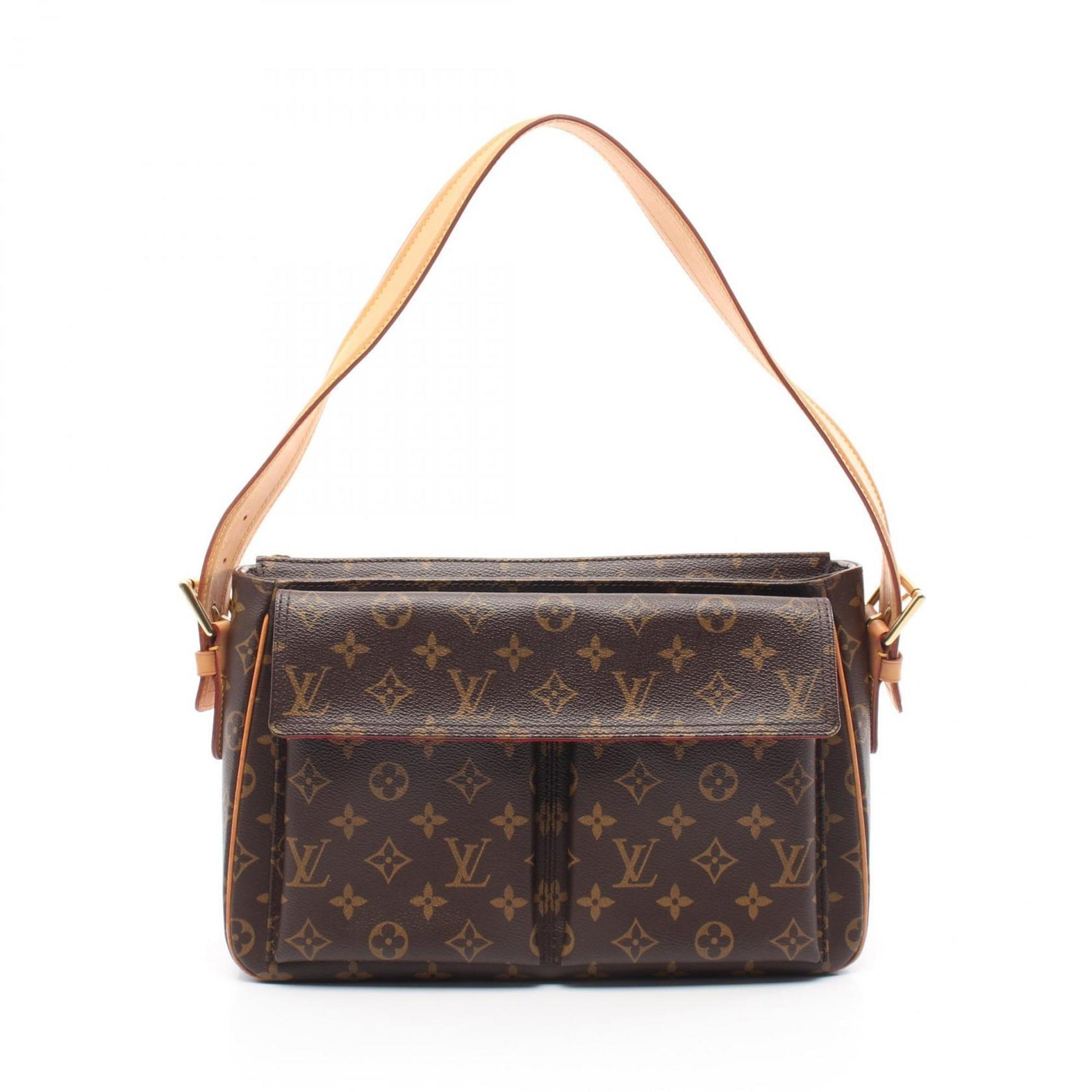 Louis Vuitton Vivacite GM Shoulder Bag Coated Canvas Leather Monogram
