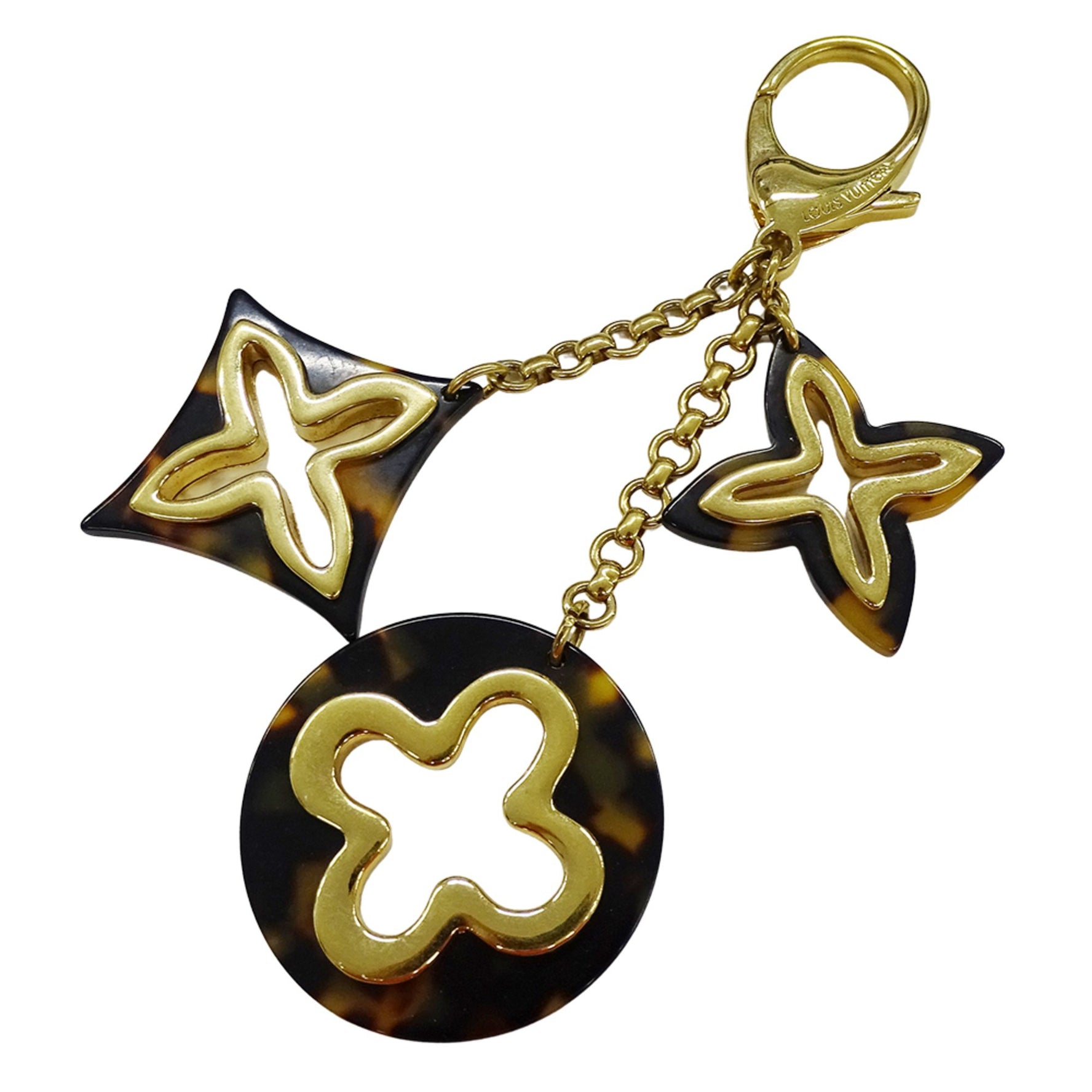 Louis Vuitton Charm, Brand Keychain, Bijoux Sac Insolence, Brown, Black, Gold Hardware