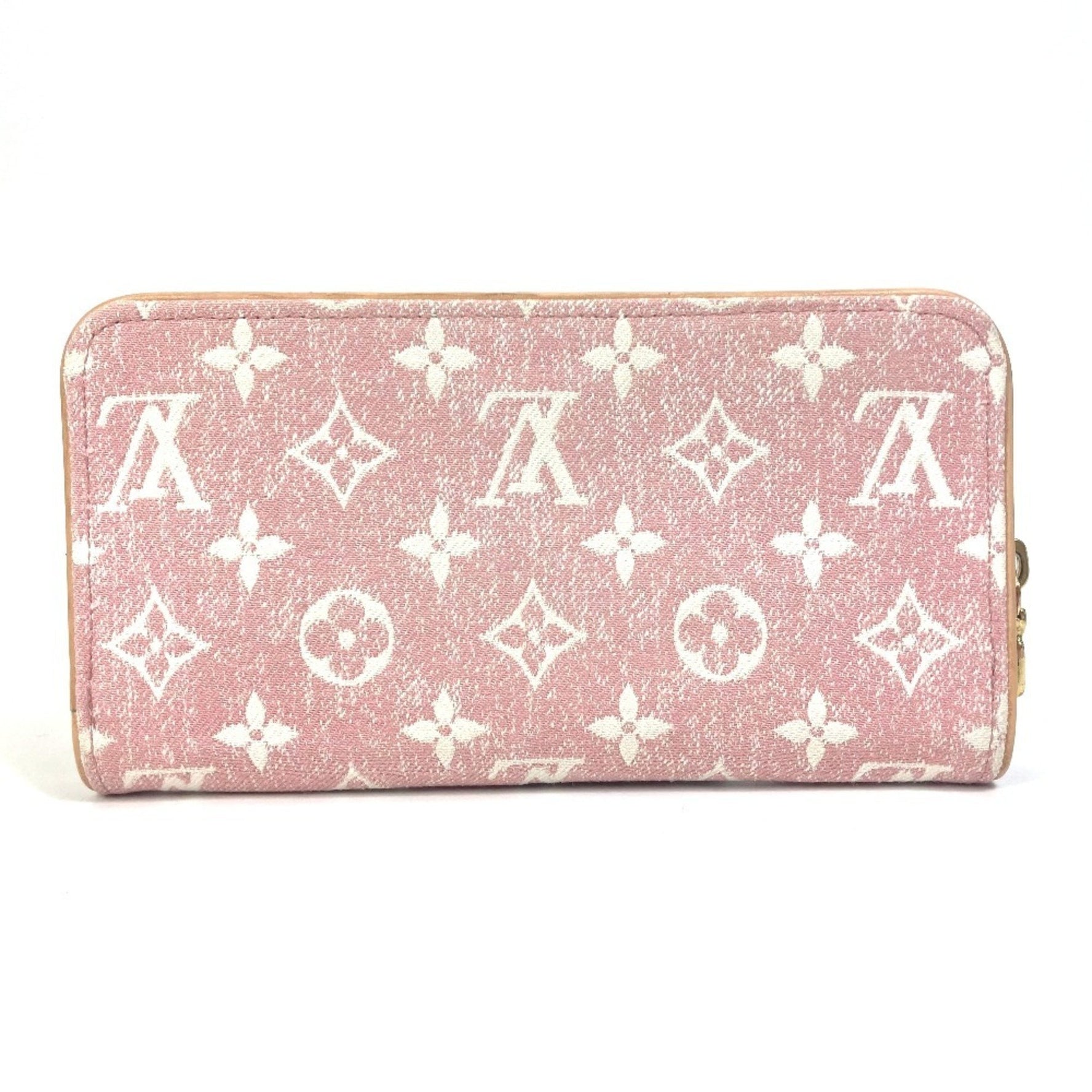 LOUIS VUITTON M81182 Monogram Denim Zippy Wallet, Women's, Pink