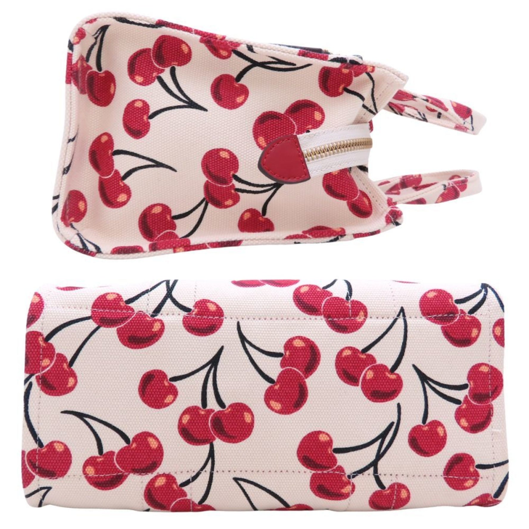 COACH Cargo Tote Bag, Size 26, Cherry, Canvas Handbag, Chalk Multi