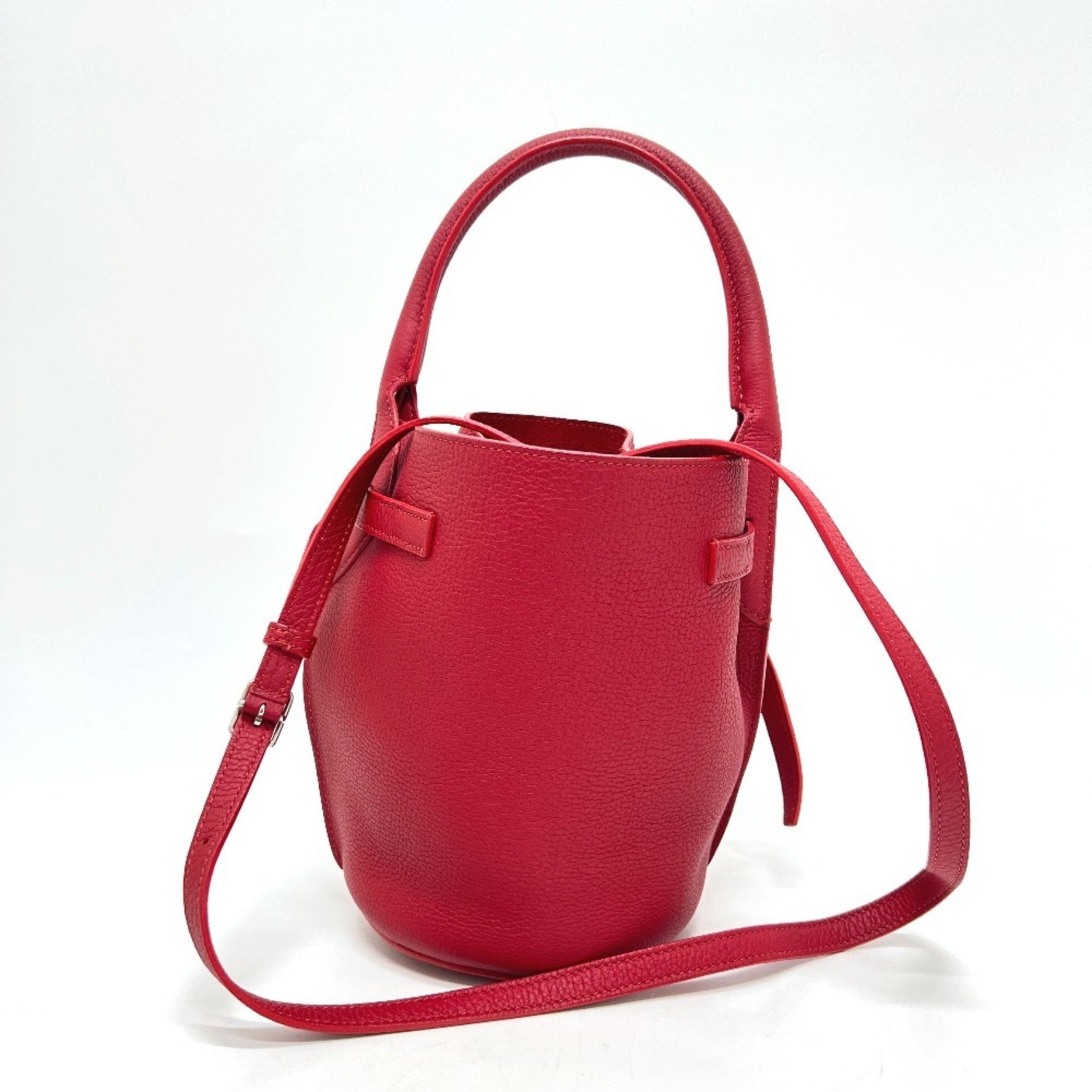 CELINE Big Bag Bucket Nano Shoulder Bag/Handbag, Leather Bag, Red