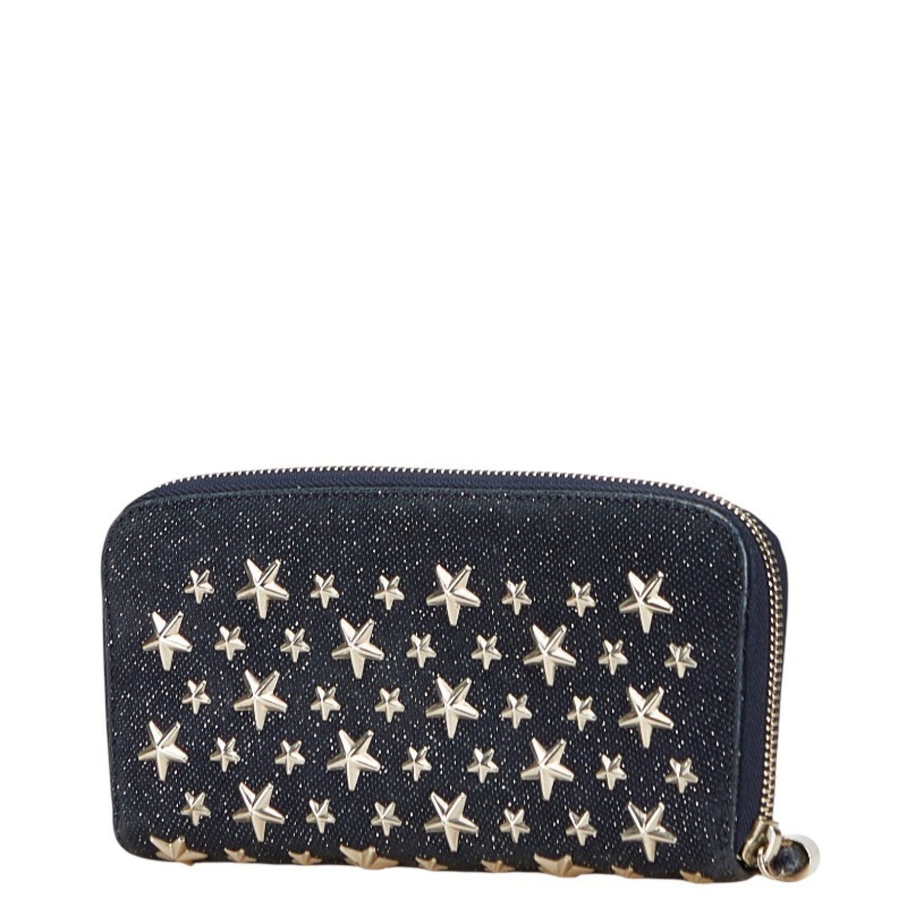 Jimmy Choo Star Studs Long Wallet Canvas Leather JIMMY CHOO