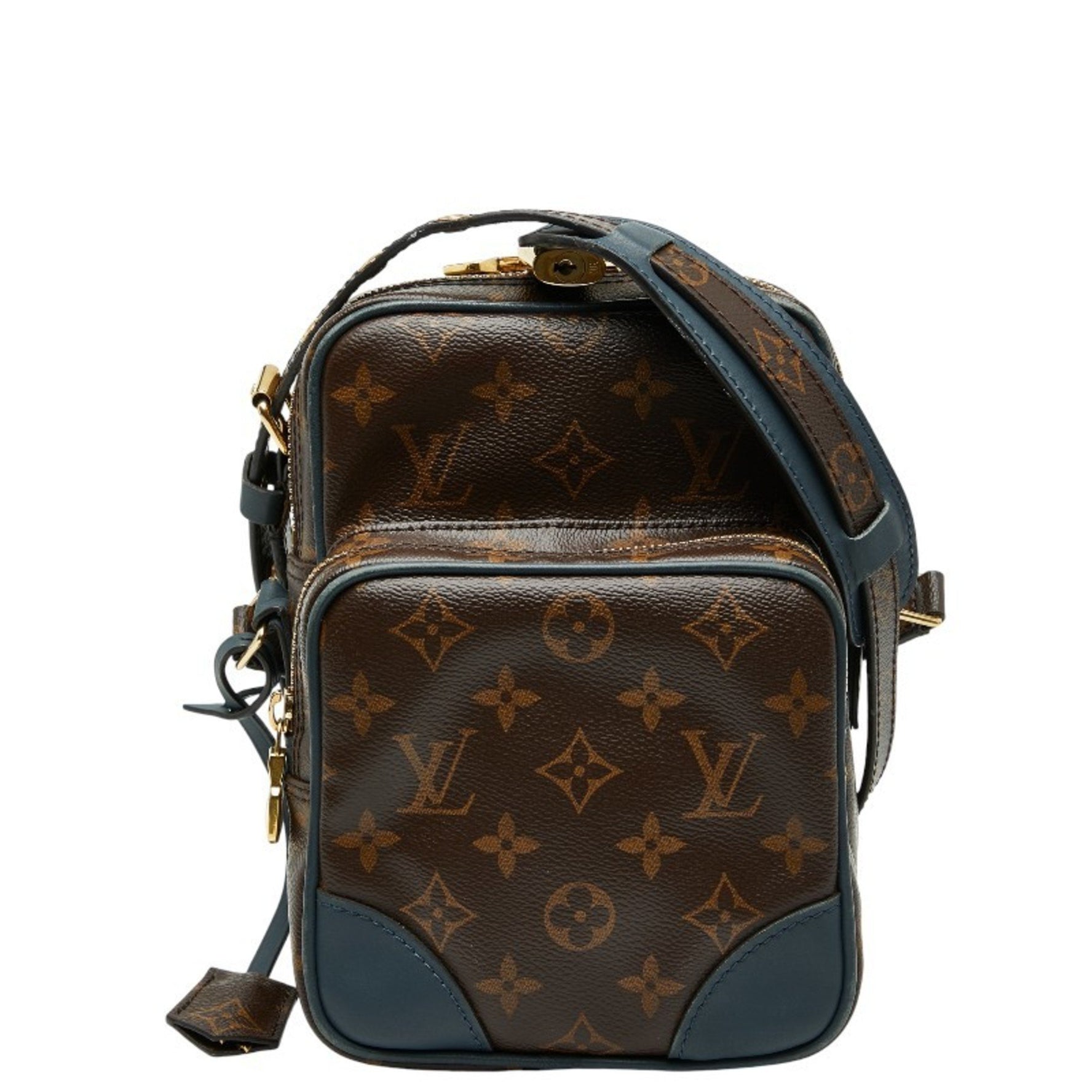 Louis Vuitton Monogram Amazon 2015 Limited Edition Crossbody Shoulder Bag Brown and Blue Leather LOUIS VUITTON