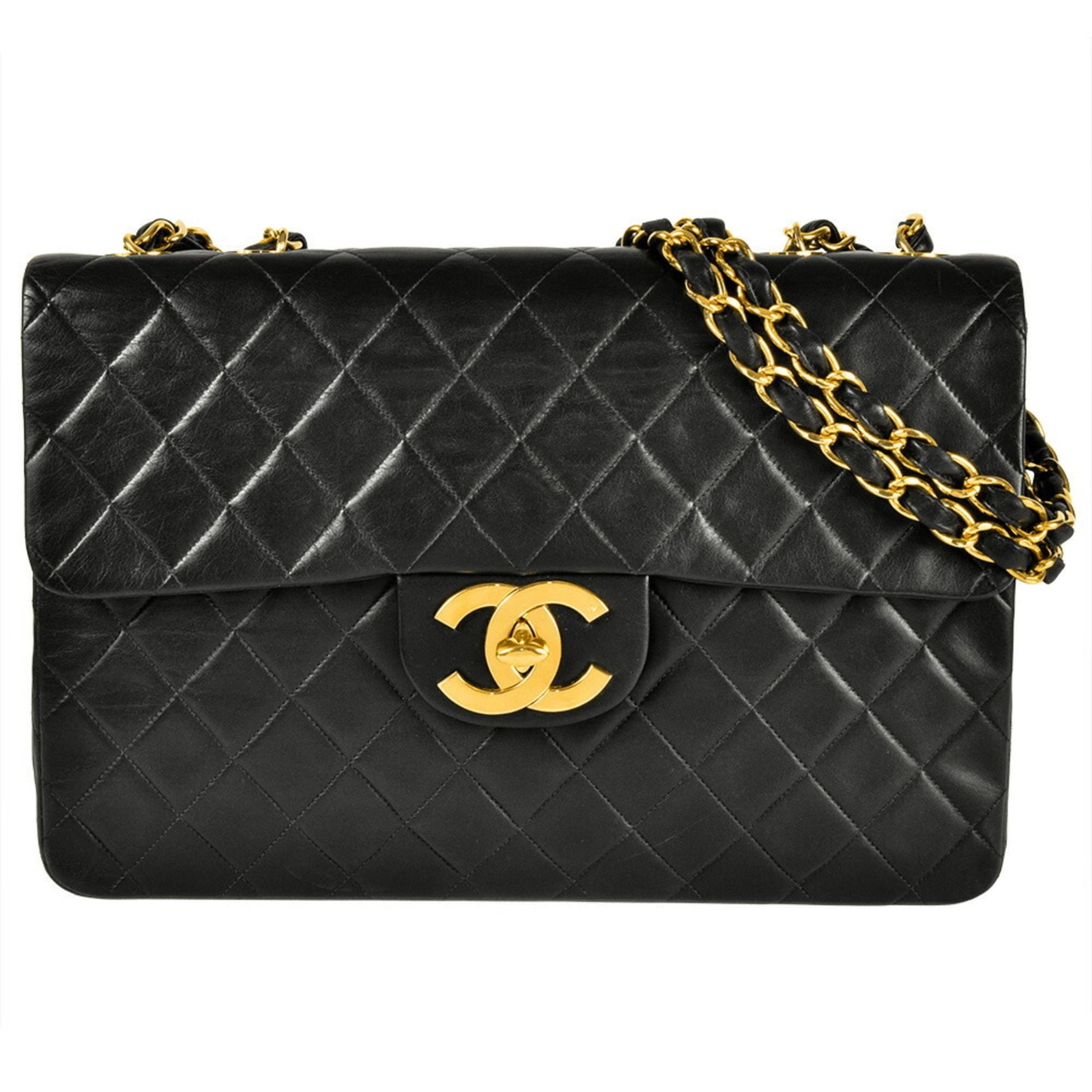 CHANEL Deca Matelasse 34 Chain Shoulder Bag in with Coco Mark