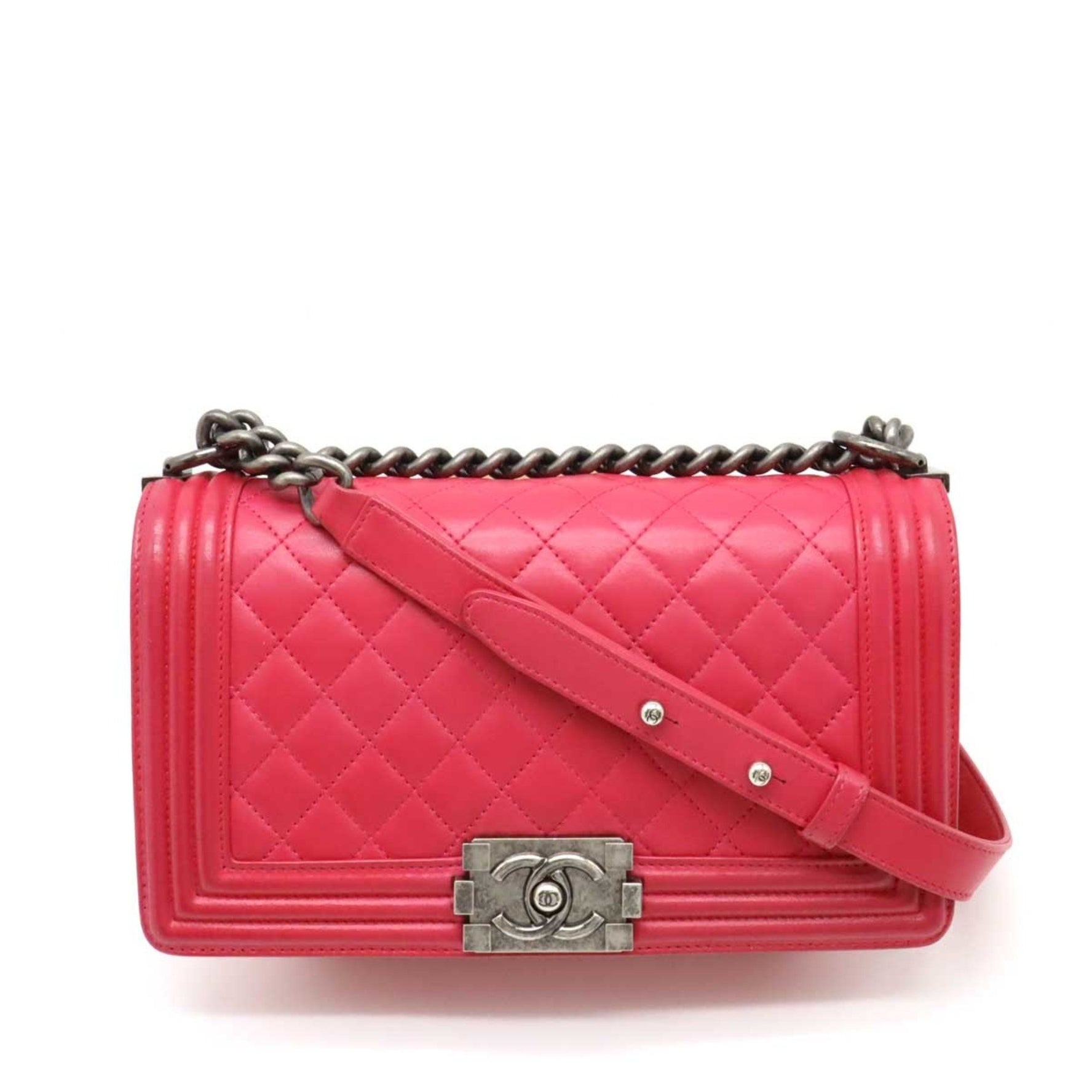 CHANEL Boy Matelasse Coco Mark Chain Bag Shoulder Leather