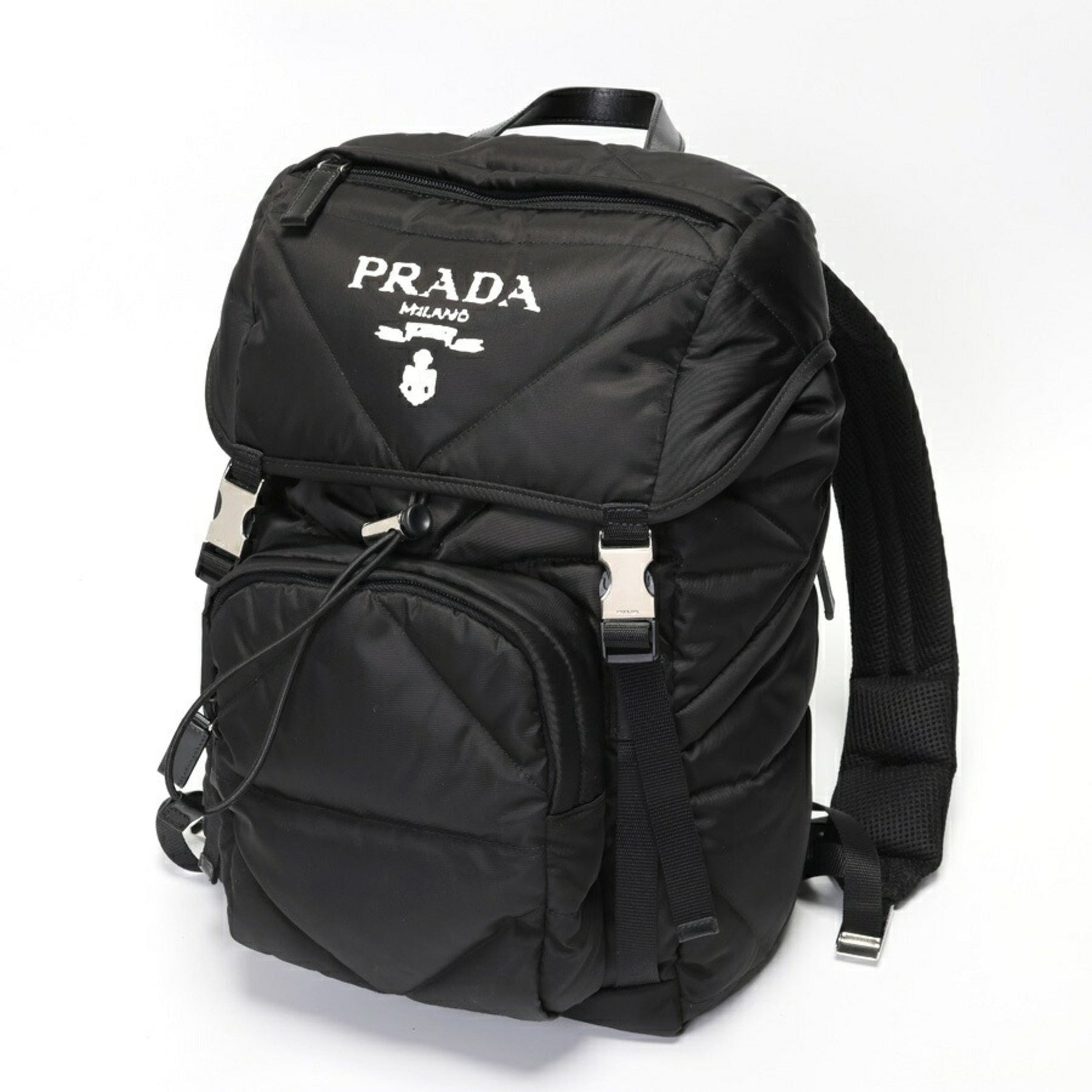 PRADA Re-Nylon Quilted Backpack Rucksack 2VZ135 Nylon Black T-157568