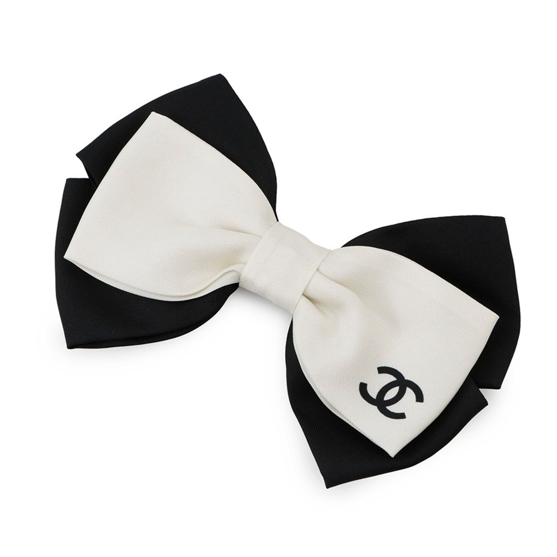 Chanel Barrette Ribbon Coco Mark Hair Accessory Black and White