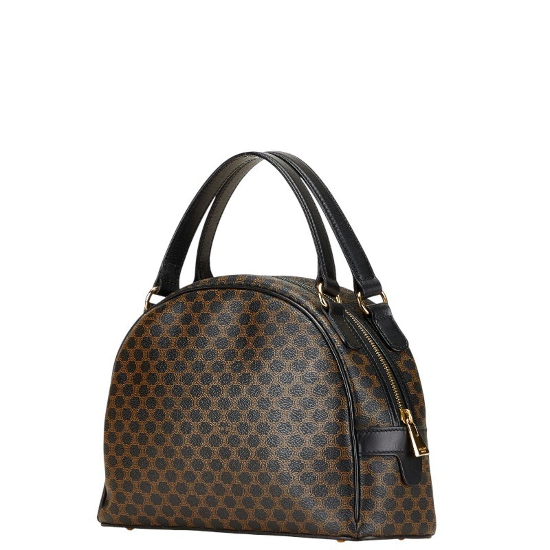 Celine Macadam handbag in black and brown leather .