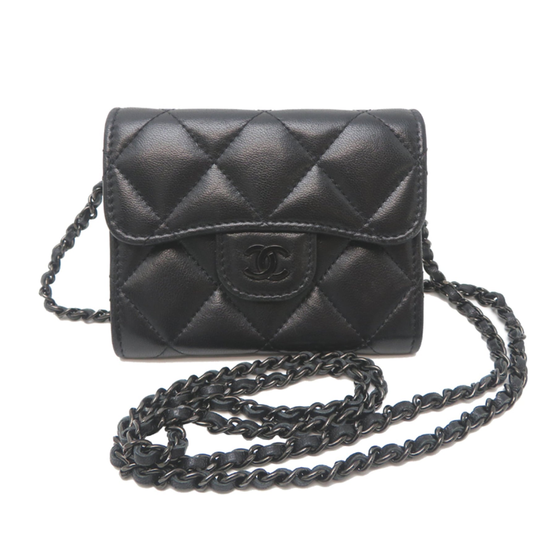 Chanel Matelasse Chain Wallet, Card Case, Lambskin