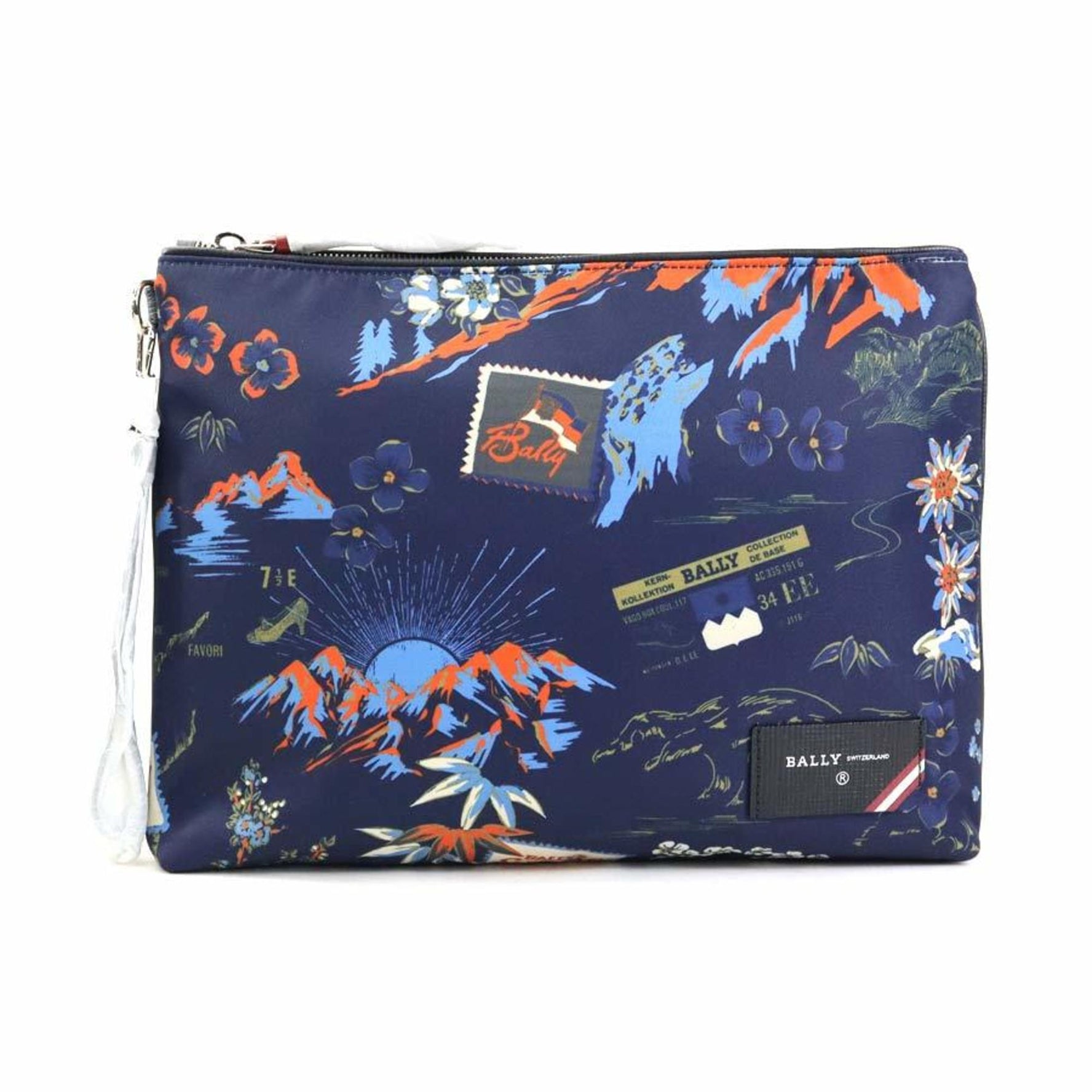 BALLY Clutch bag, nylon, navy, for men and women, 56142g