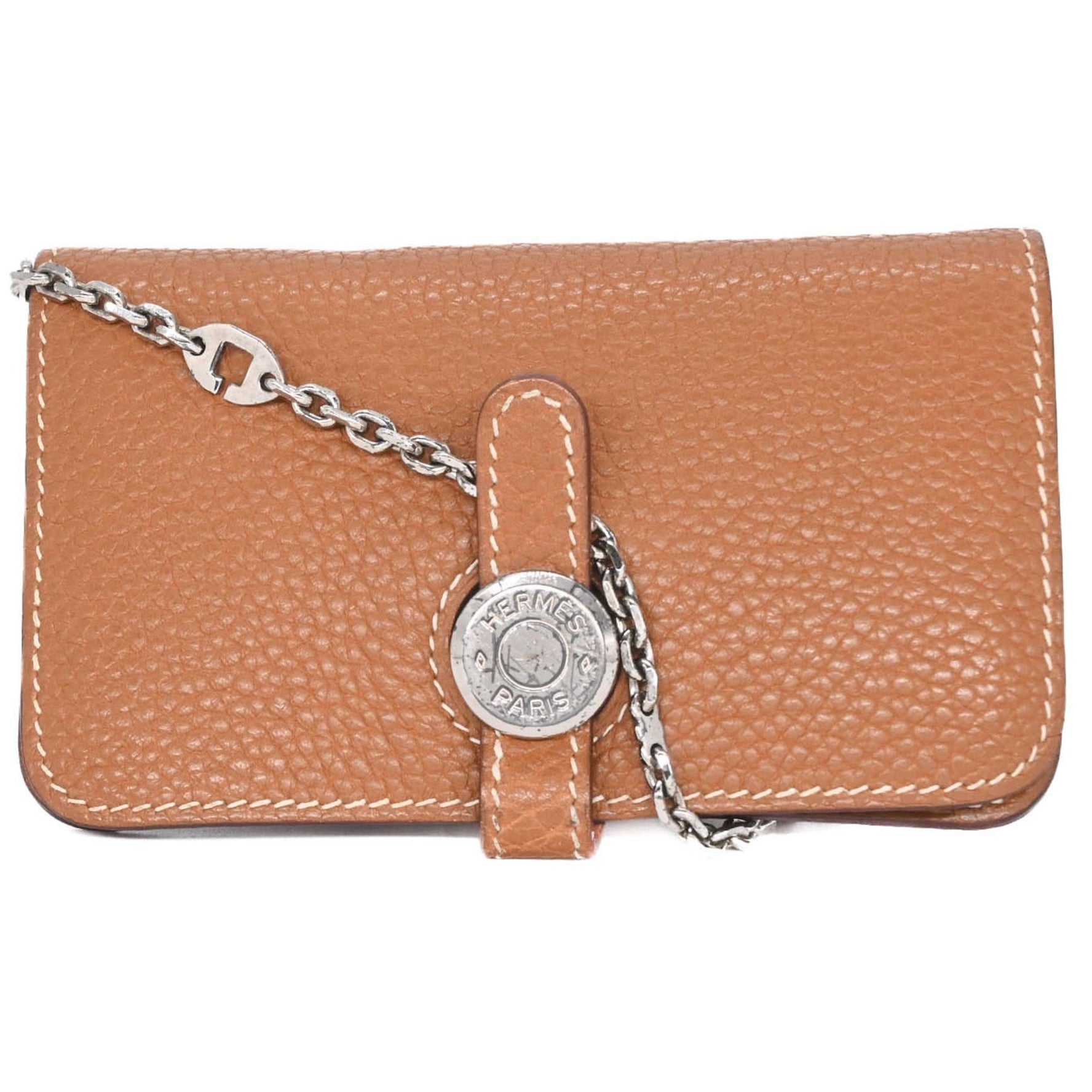 HERMES Dogon Wallet, Togo Leather, Bifold, Taurillon Clemence Gold, #□H