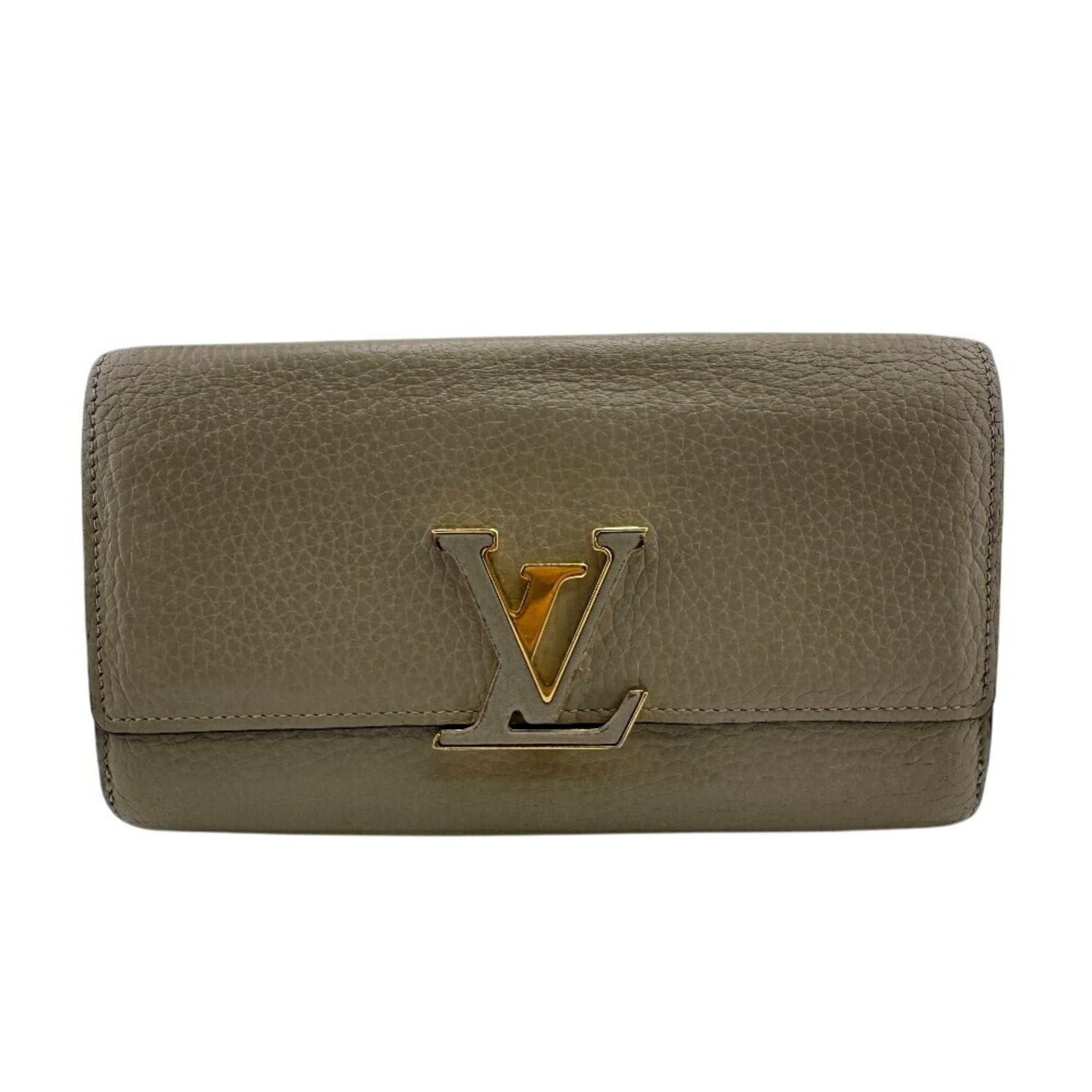 LOUIS VUITTON Portefeuille Capucines Taurillon Long Wallet Gray