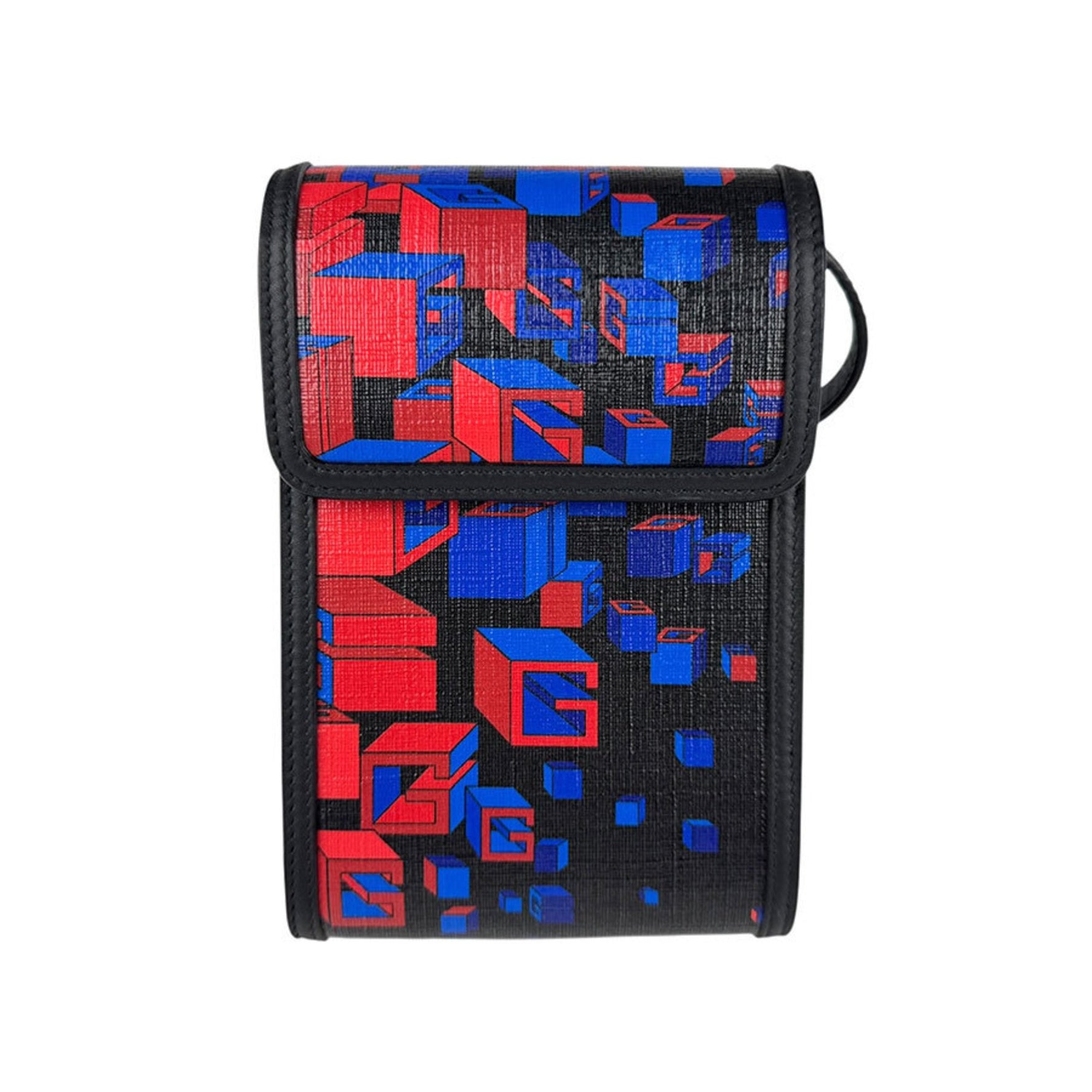 GUCCI Phone Pouch Holder Shoulder Bag Leather Black Red Blue