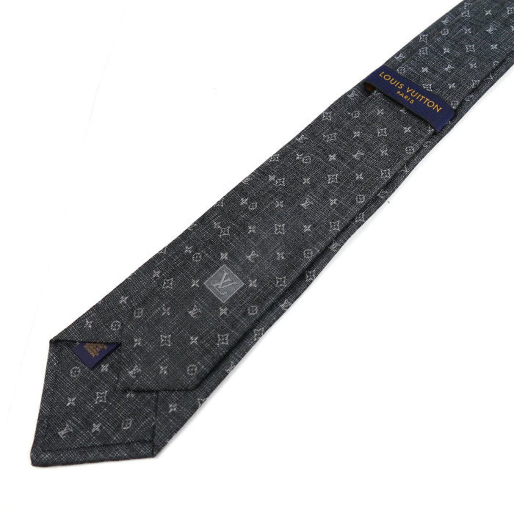 LOUIS VUITTON Cravate Tie Monogram Gray M77840 Men's