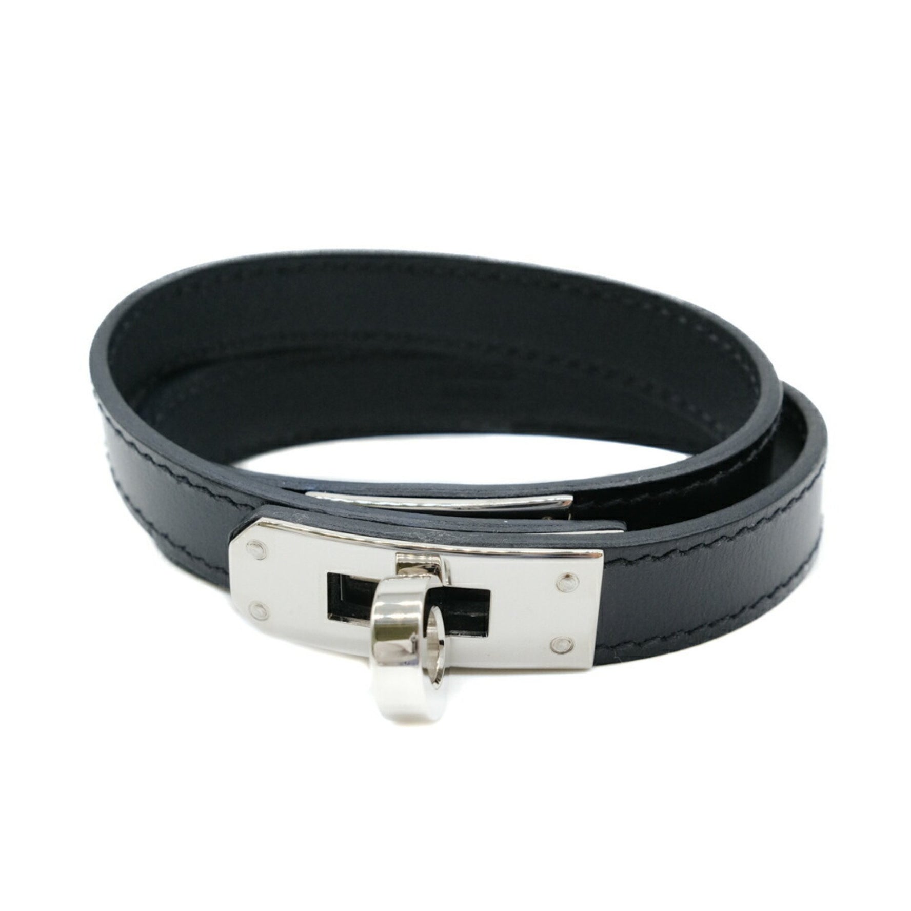 HERMES Kelly Bracelet Double Tour Box Calf Leather #B