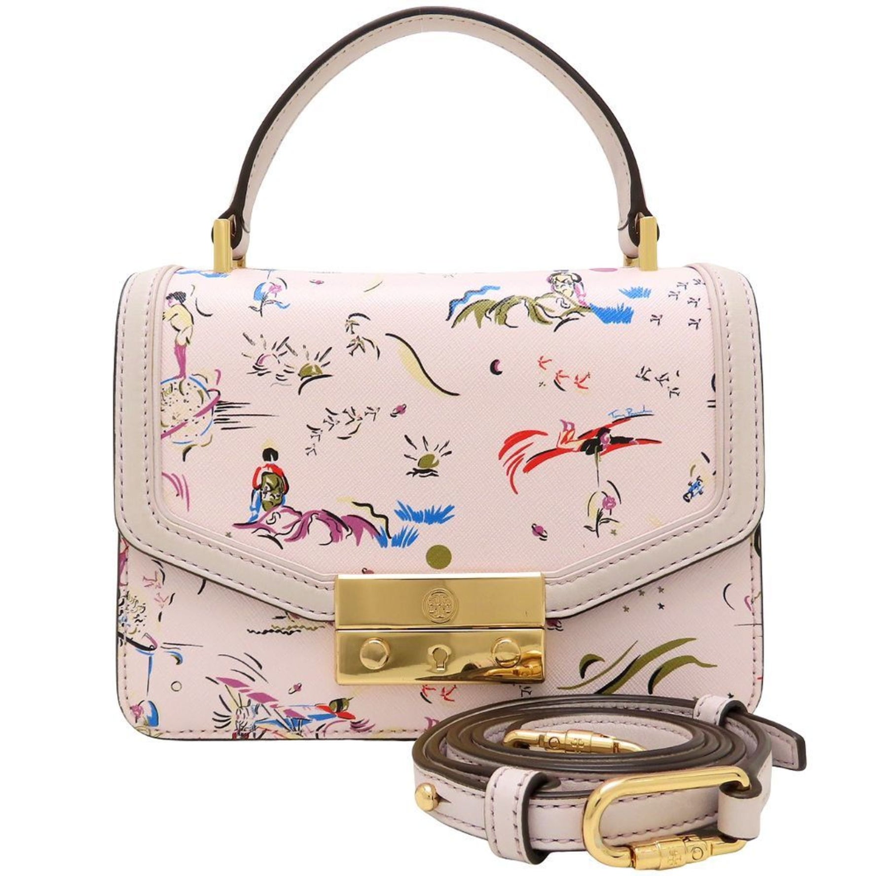 Tory Burch JULIETTE MINI TOP HANDLE SATCHEL Handbag Leather PURPLE DAYDREAMER