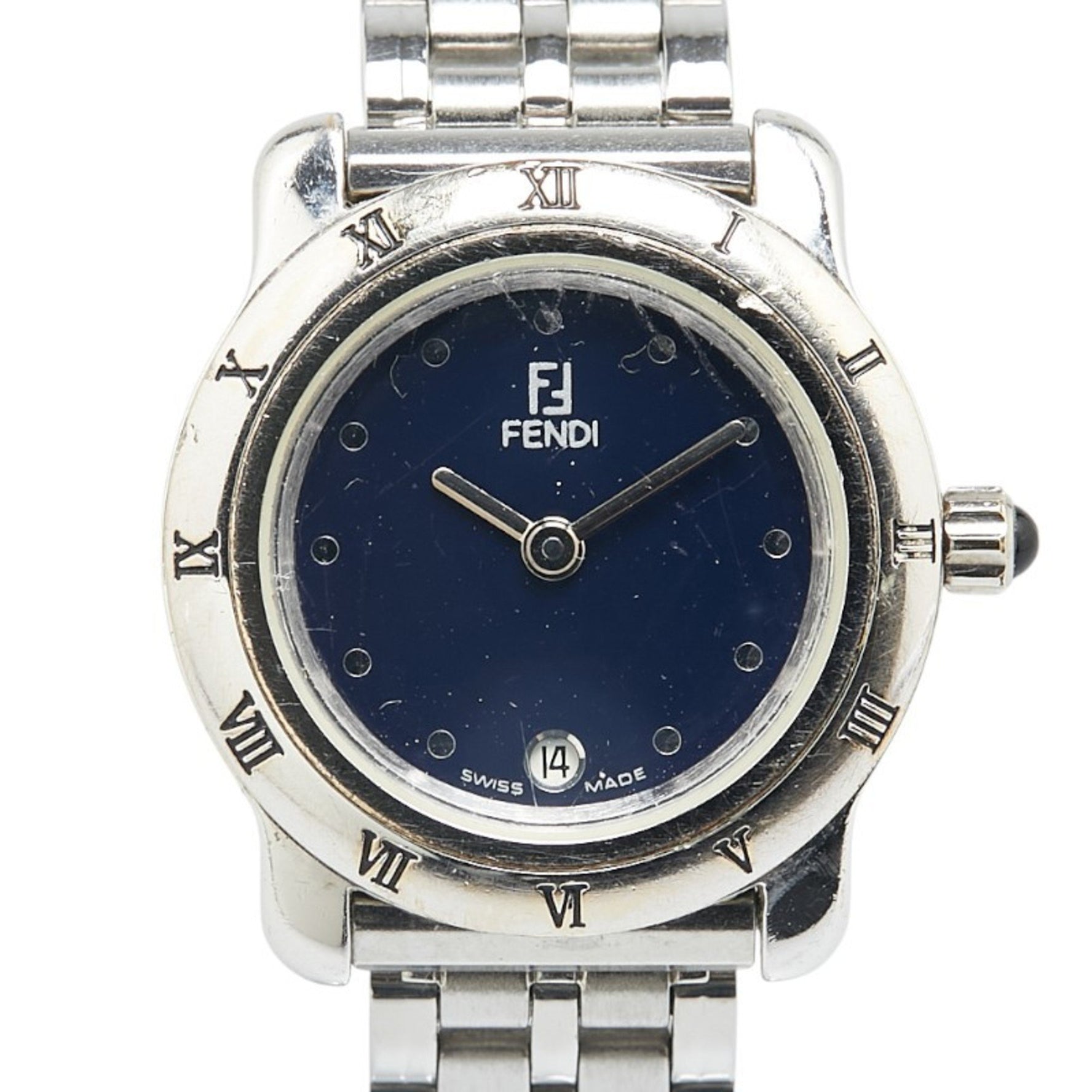 Fendi Quartz Watch with Black Dial and Stainless Steel