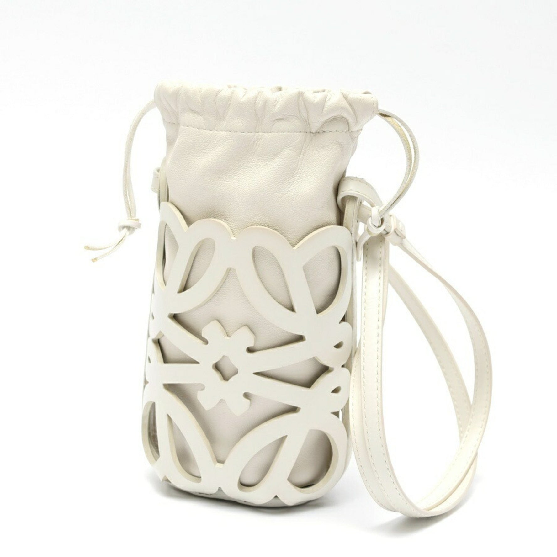 LOEWE Anagram Cutout Pocket Shoulder Pouch Leather