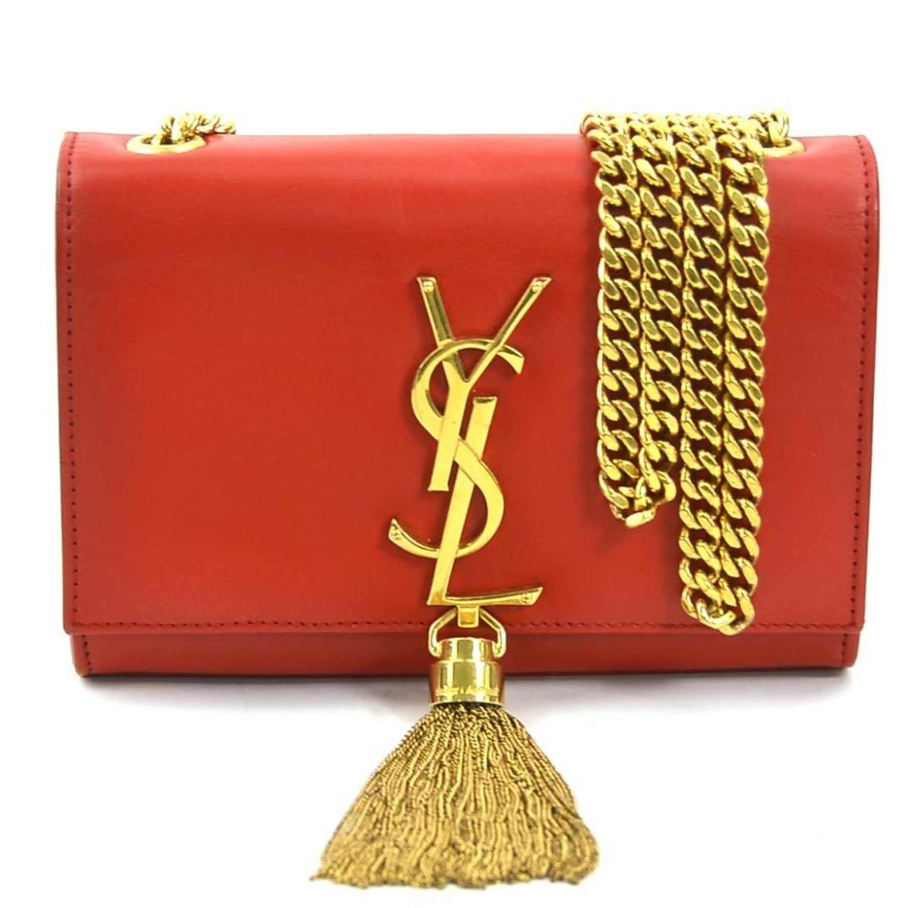 Saint Laurent shoulder bag leather red gold women's h30684a