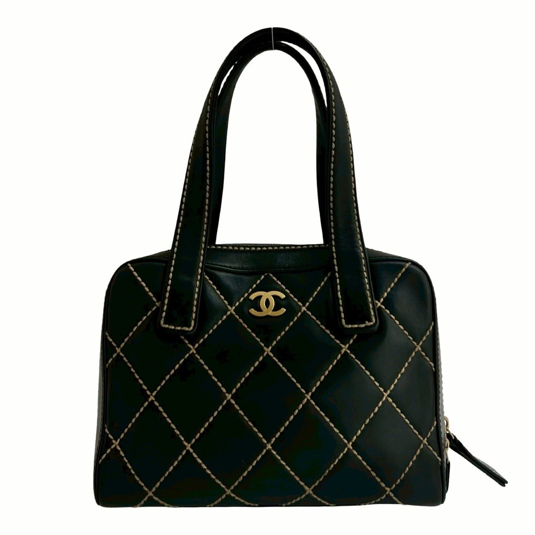 CHANEL Wild Stitch Leather Handbag Mini Tote Bag 755-9