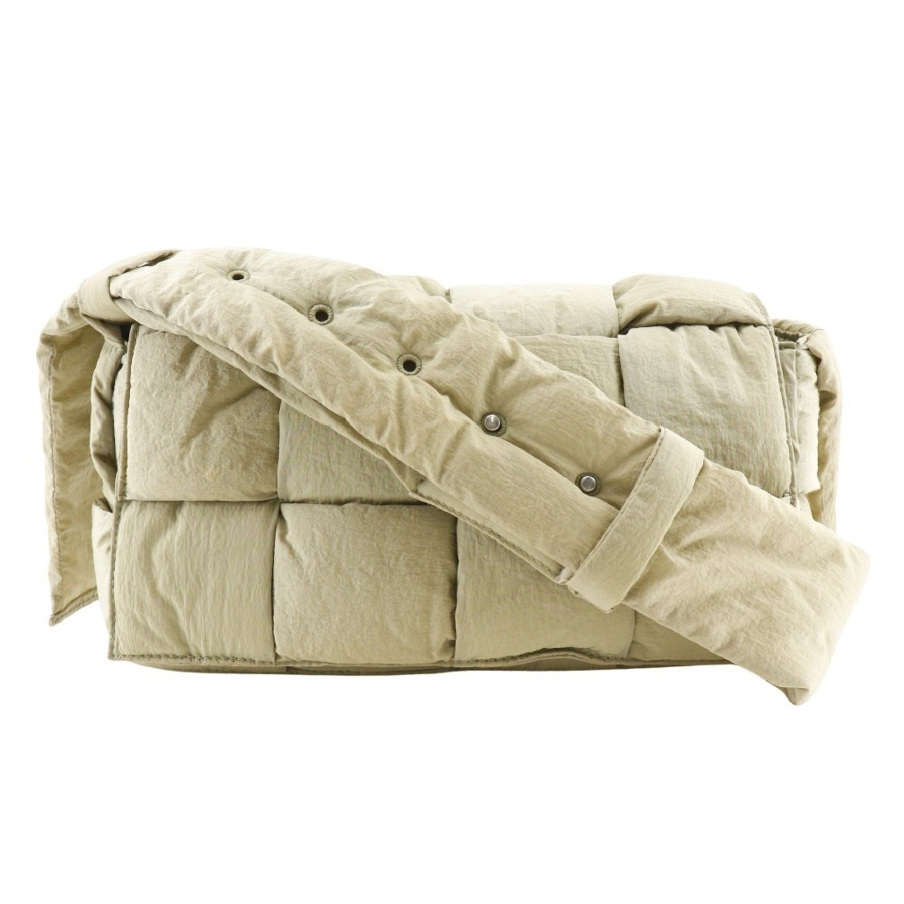 Bottega Veneta Padded Tech Cassette Shoulder Bag, Maxi Intrecciato Nylon, Khaki Type, Cassette, Unisex