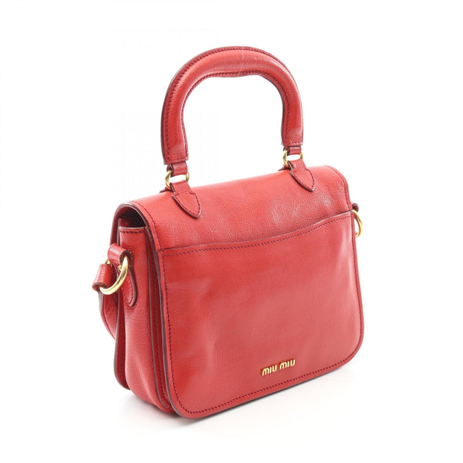 Miu Miu Miu Madras Shoulder Bag, Leather, Red