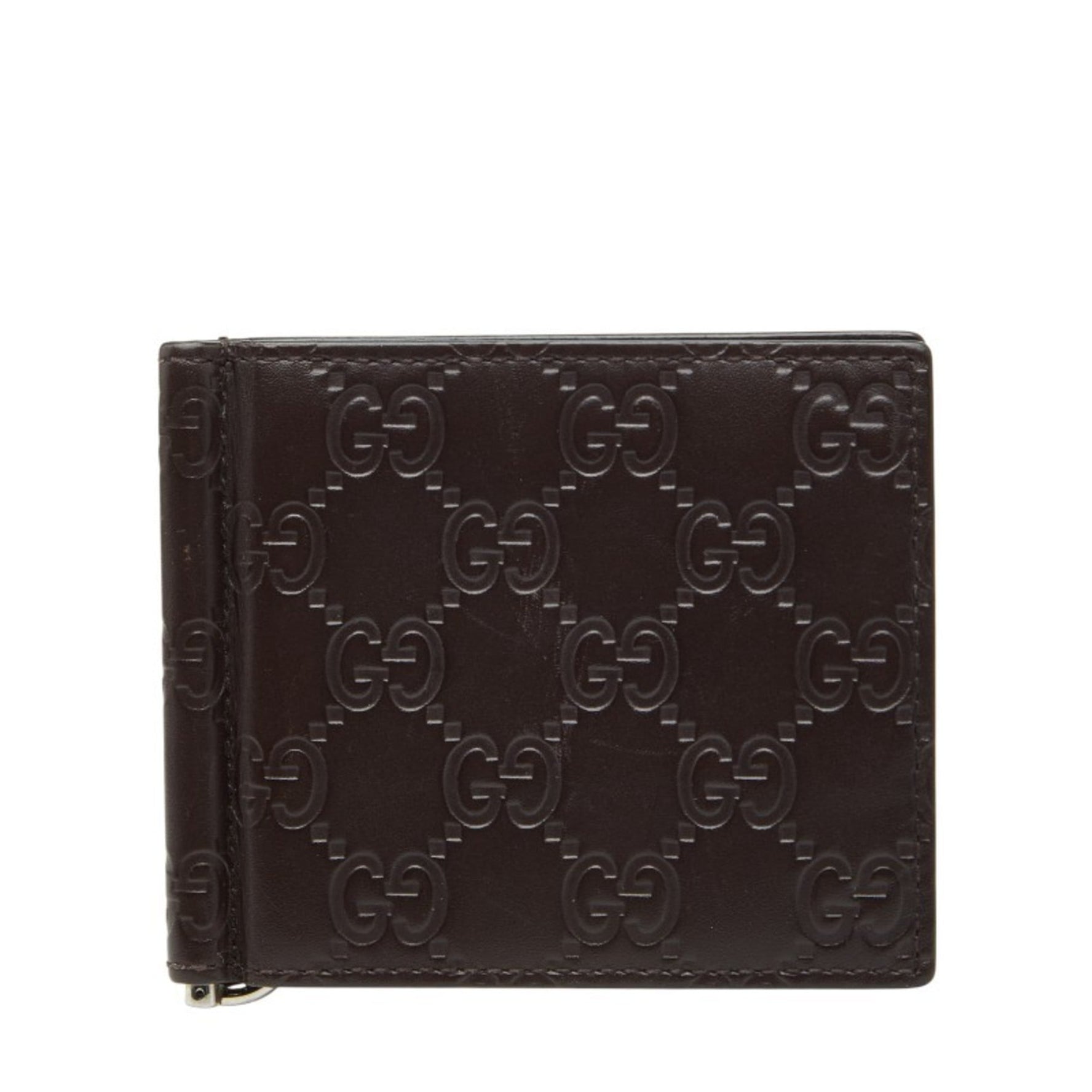 Gucci Guccissima Bifold Wallet with Money Clip Leather