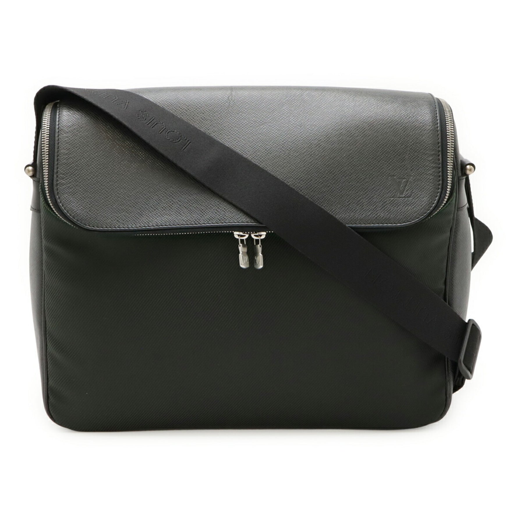 LOUIS VUITTON Taiga Taimir Shoulder Bag, Leather and Canvas