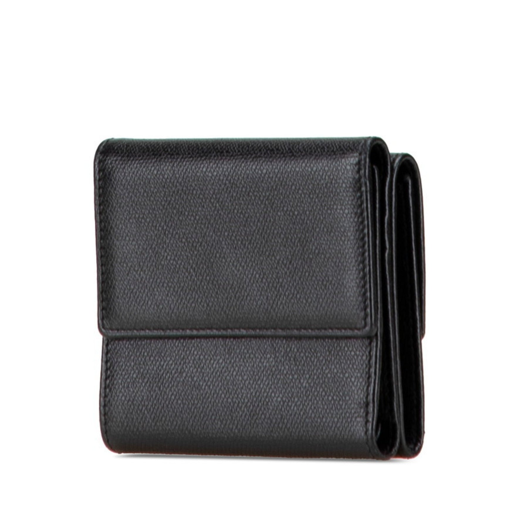 CHANEL Coco Button Tri-fold Wallet Leather