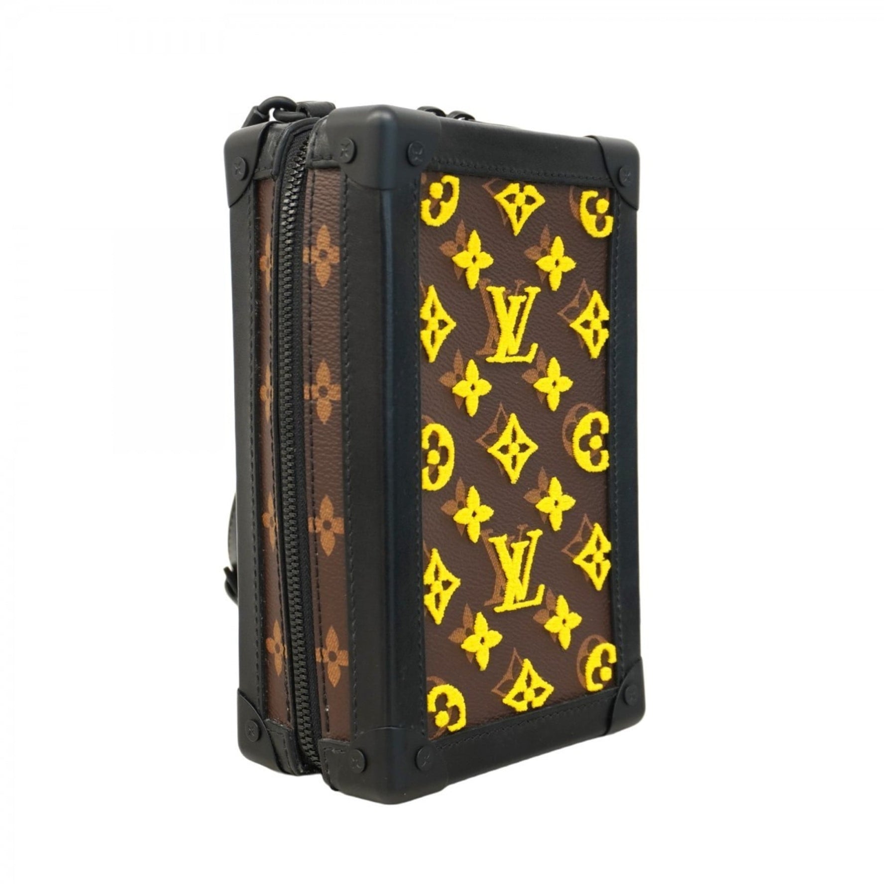 Louis Vuitton Monogram Tuftage Vertical Soft Trunk Shoulder Bag Brown and Yellow