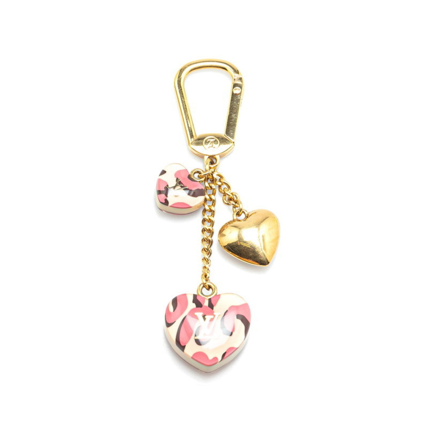 Louis Vuitton Porte-Clés Leopard Charm Keychain M66263 Gold, Blanc Corail, Plated Resin, Women's LOUIS VUITTON