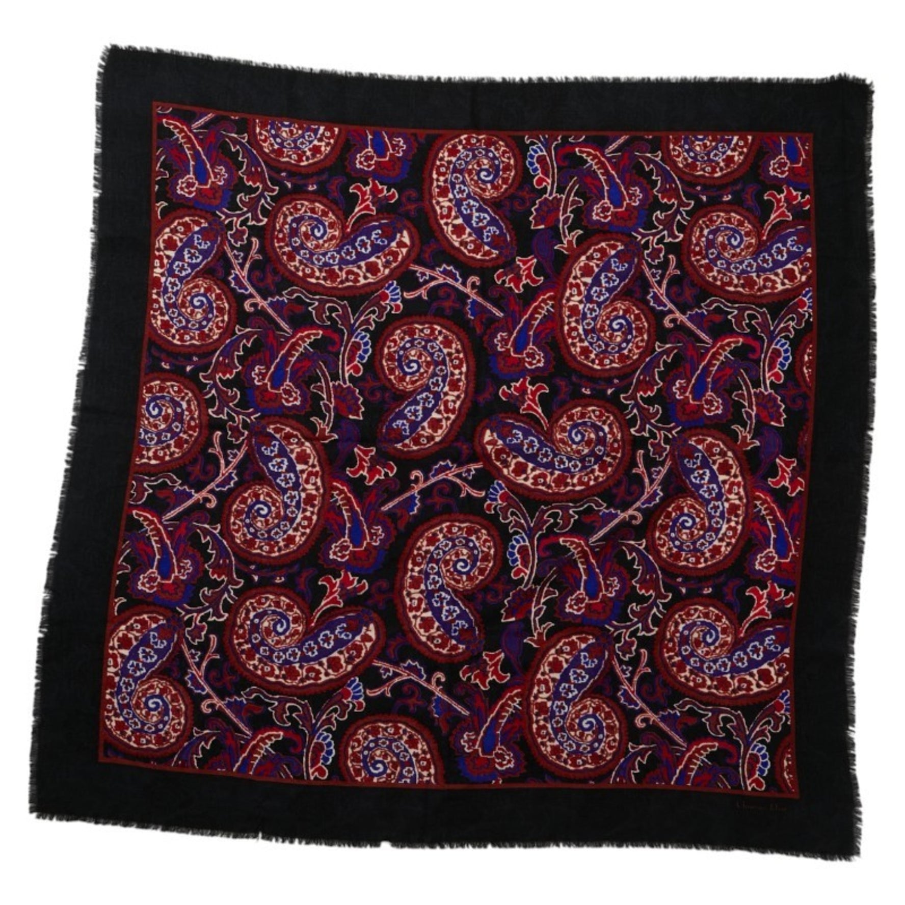 Christian Dior Dior all-over print scarf in black and multicolor