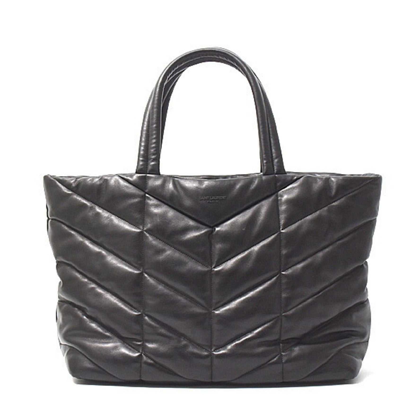 Saint Laurent Women's Tote Bag Shoulder Lamb Leather Black SAINT LAURENT