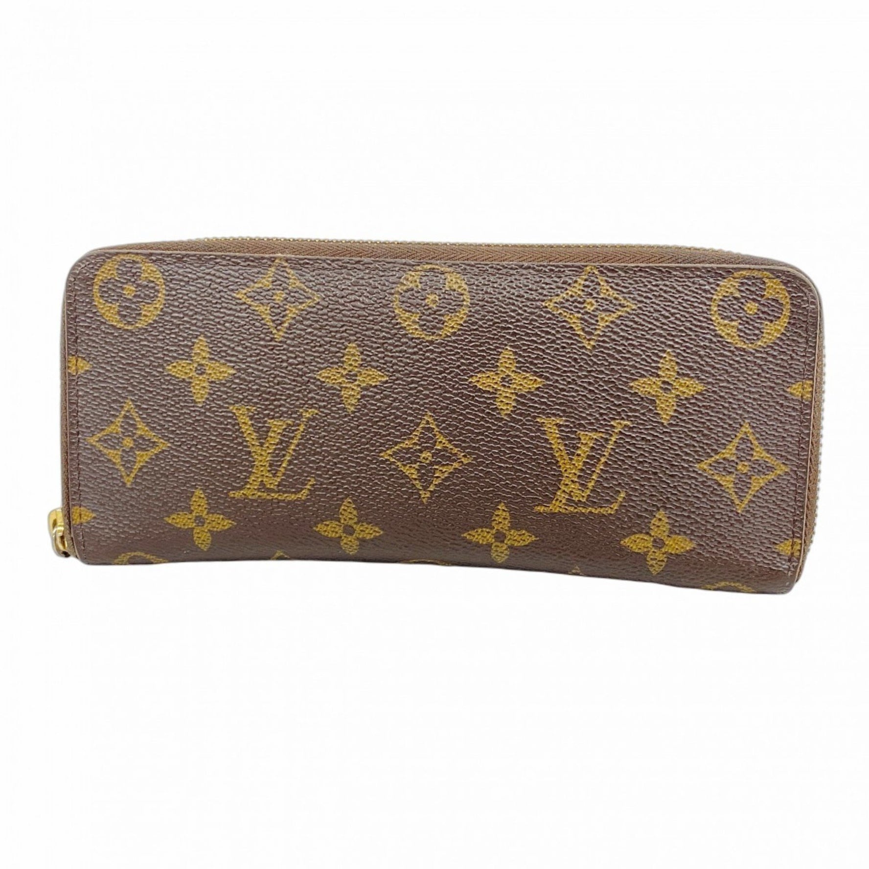 Louis Vuitton Monogram Portefeuille Clemence Long Wallet M60742 Brown Fuchsia Women's