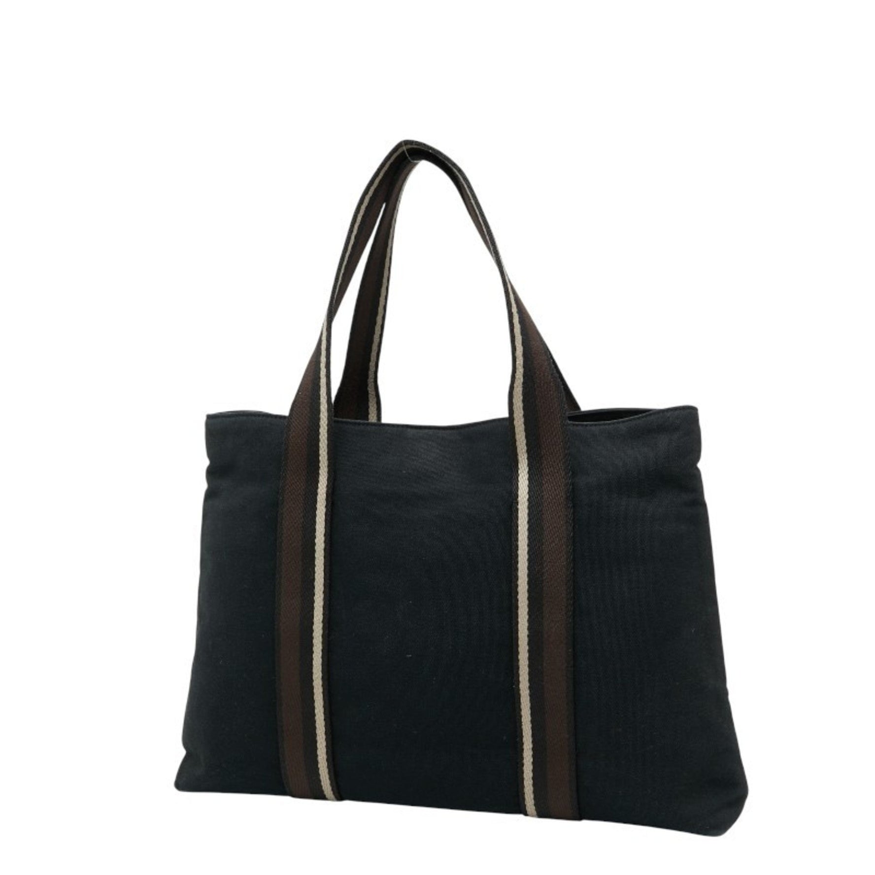 Hermès Troca Horizontal MM Tote Bag, Handbag, Black/Brown Canvas and Leather, HERMES